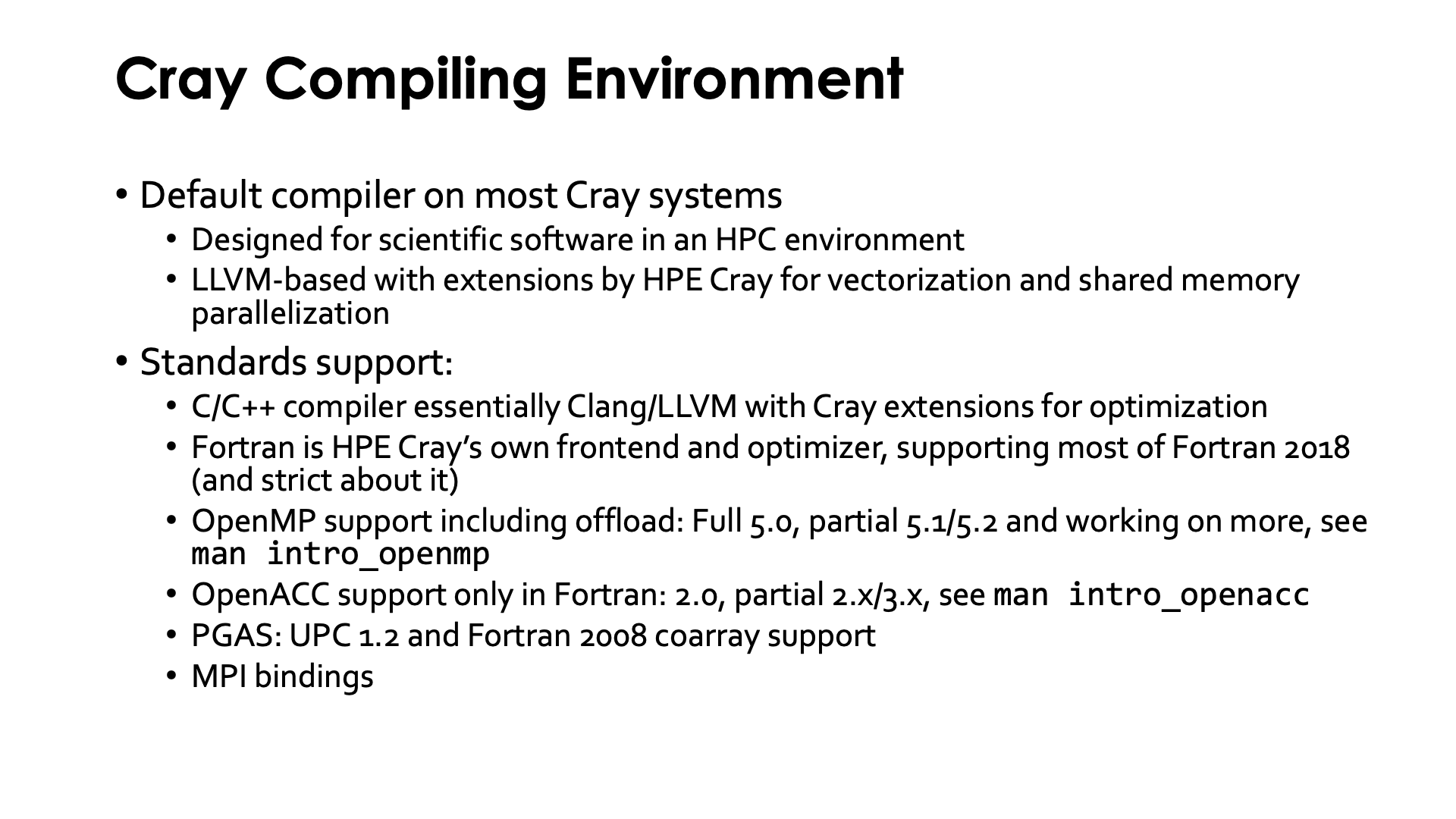 Slide Cray Compiling Environment