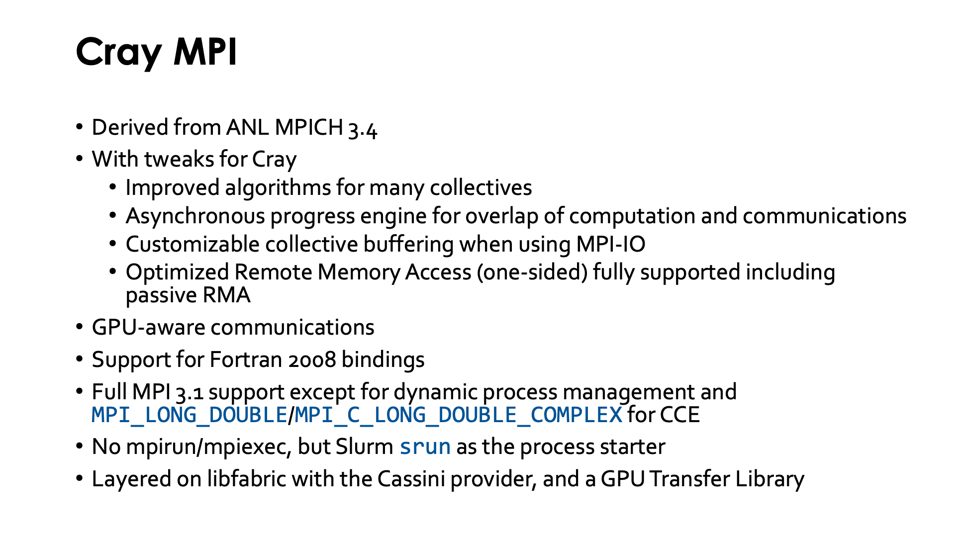 Slide Cray MPI