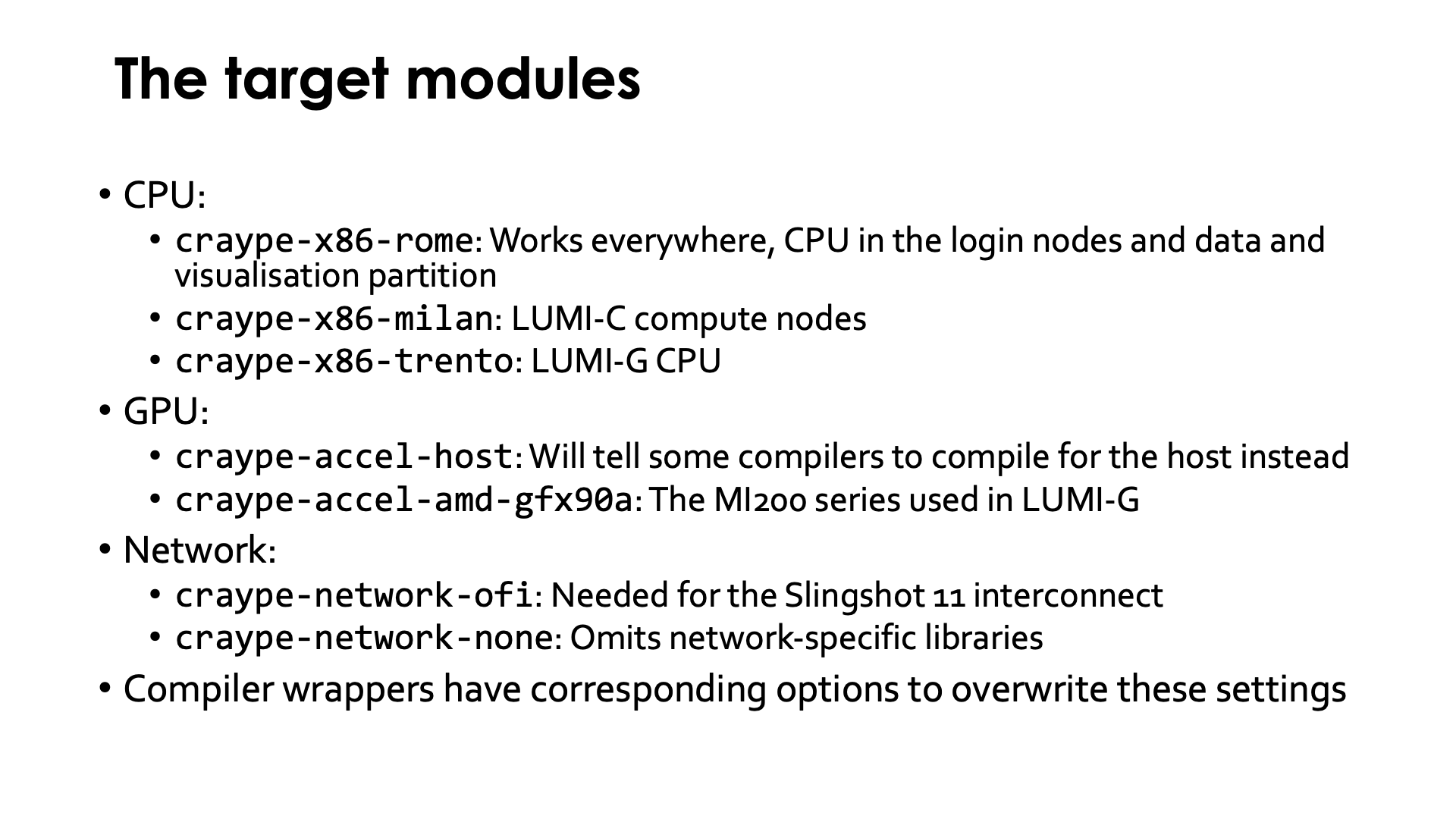 Slide Target modules