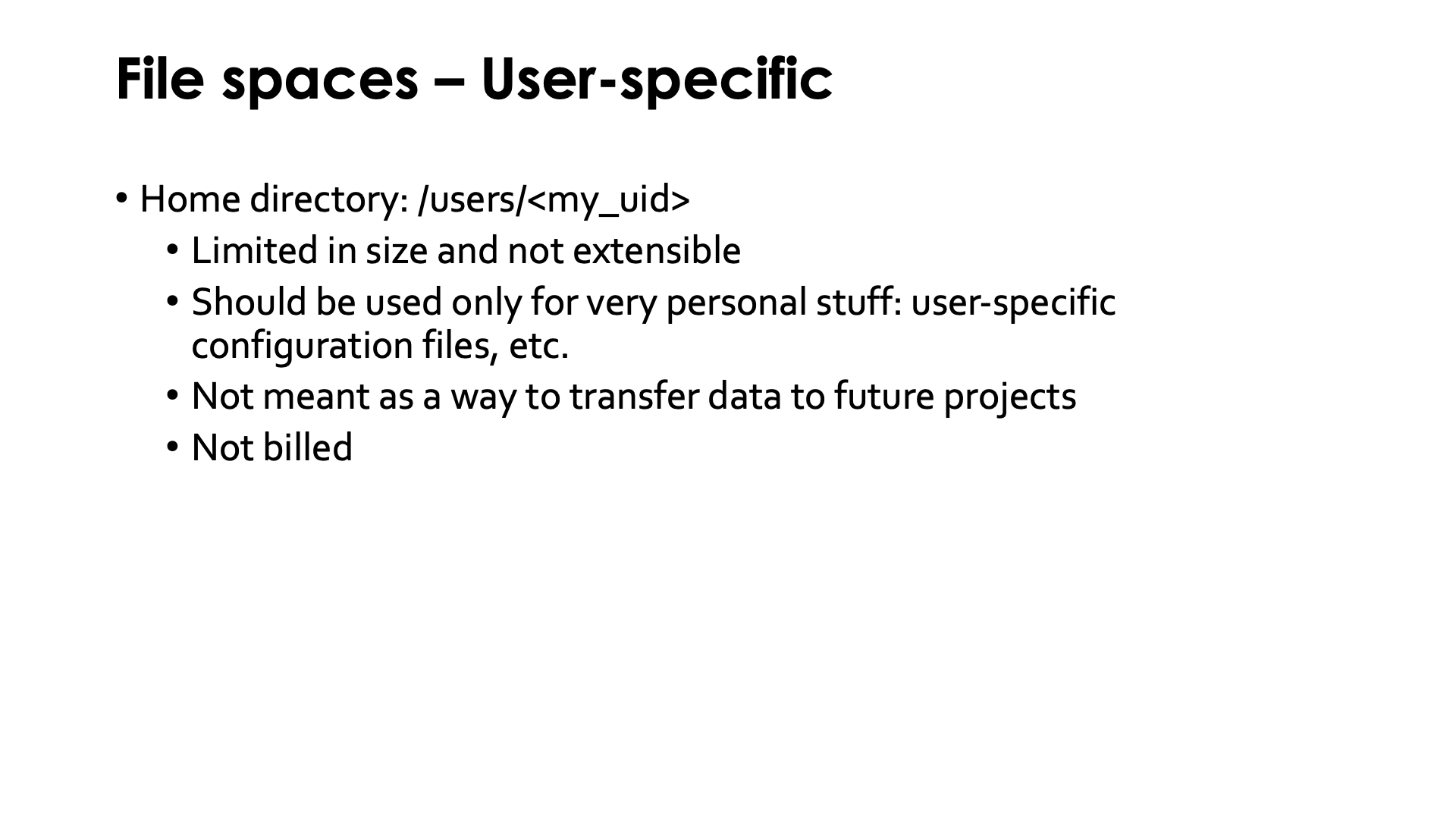 Slide File Spaces User