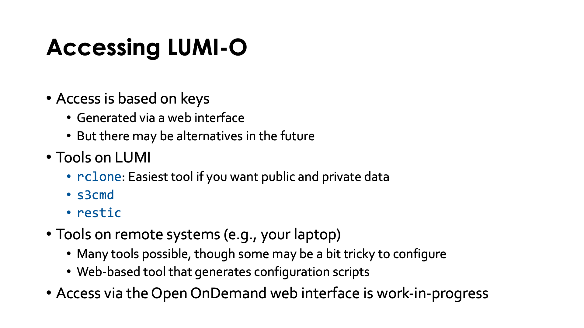 Slide Accessing LUMI-O