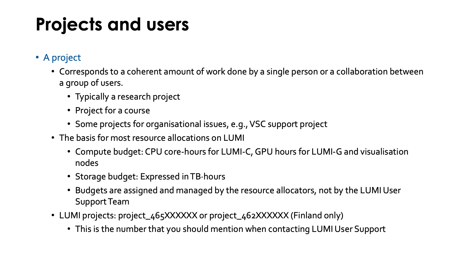 Slide Projects and users 1