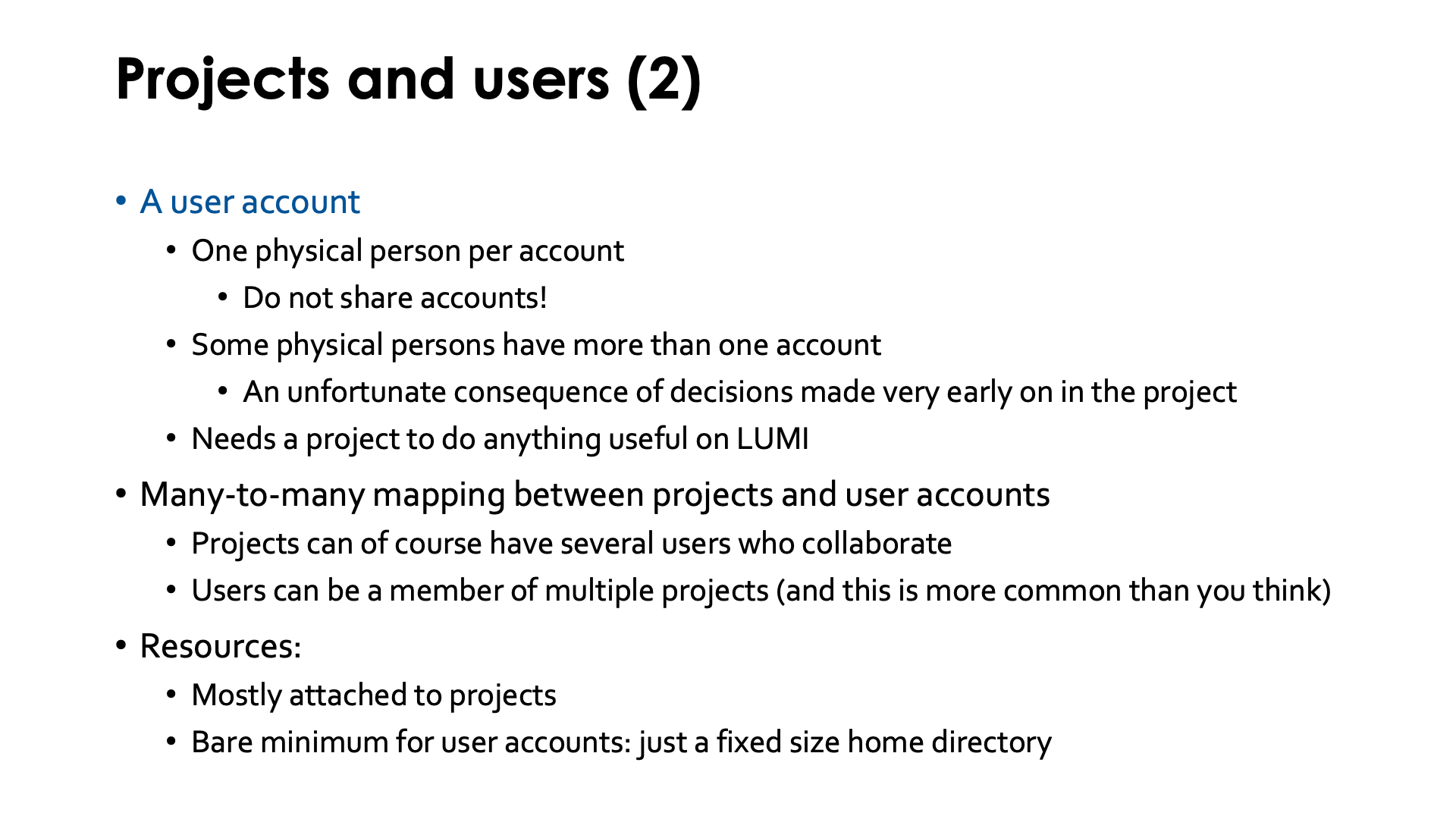 Slide Projects and users 2