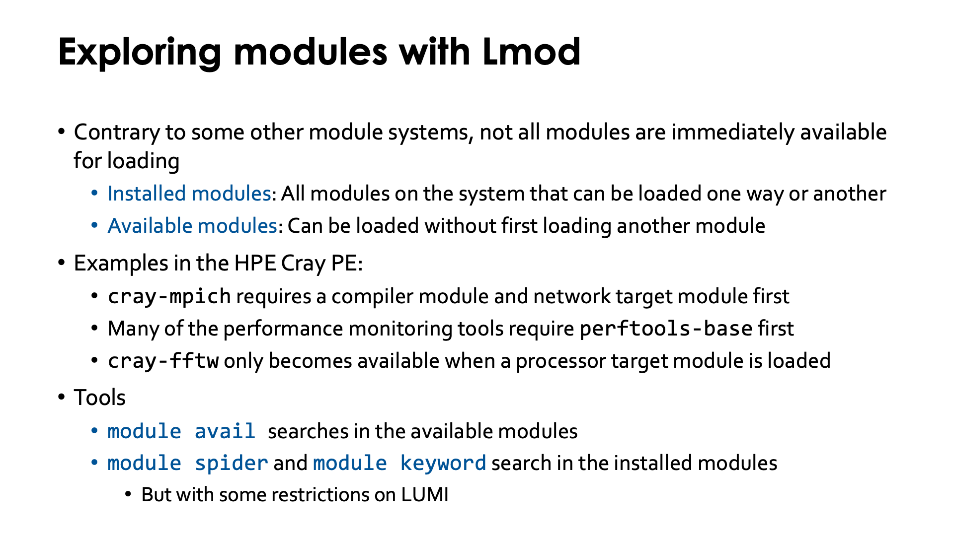 Exploring modules with Lmod