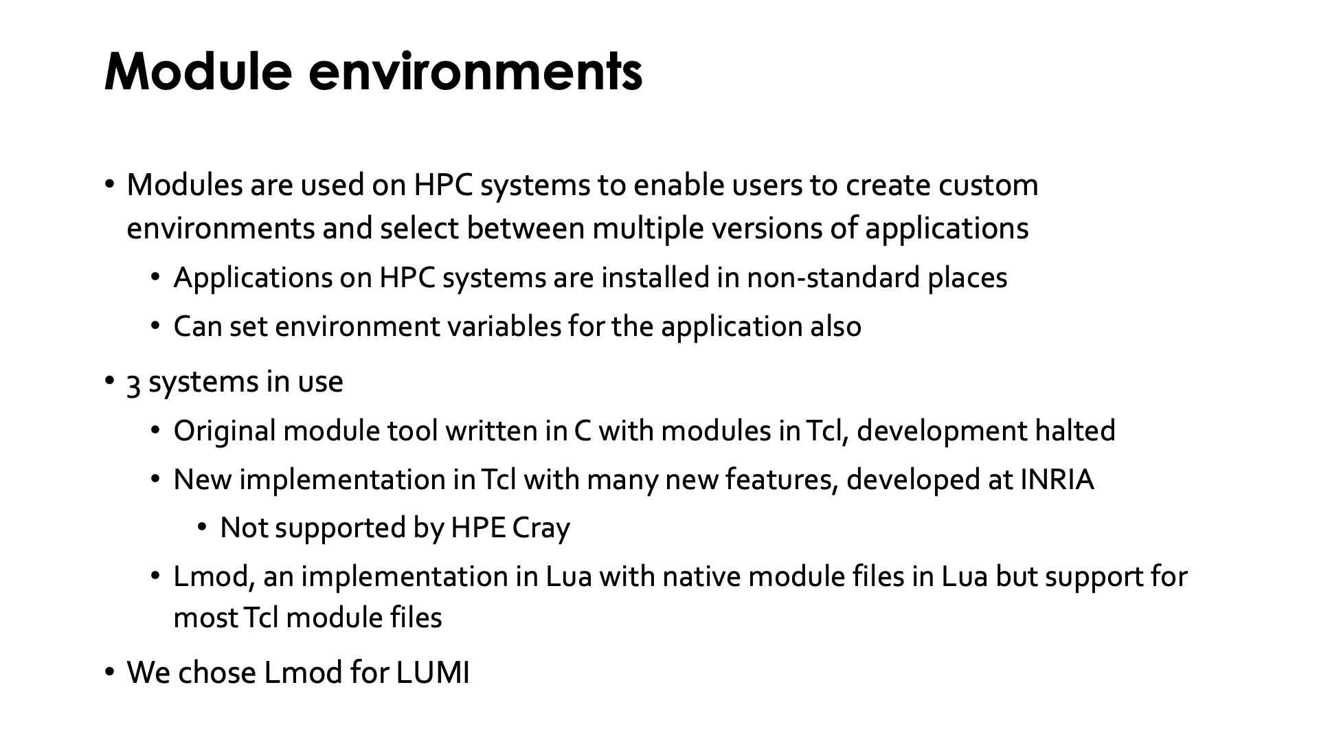 Module environments