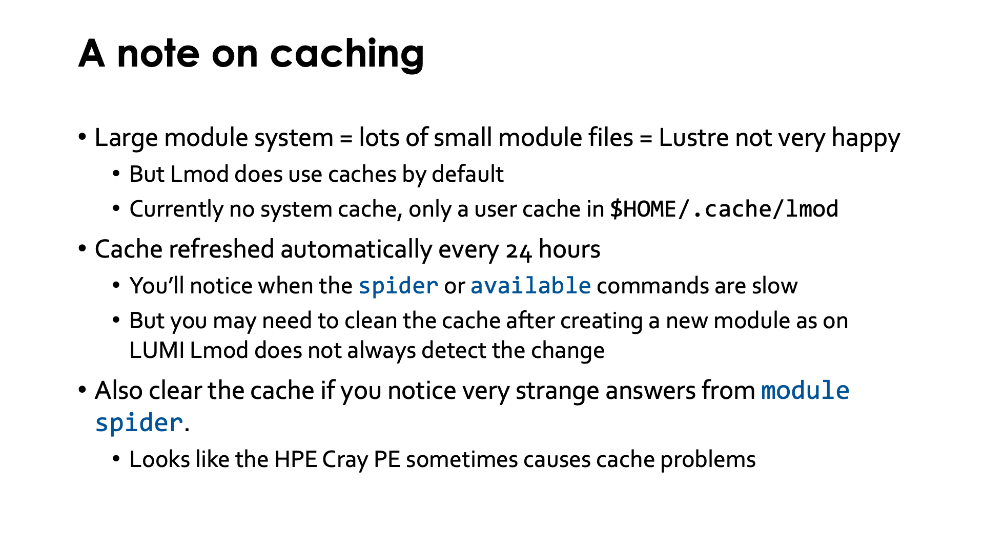 A note on caching