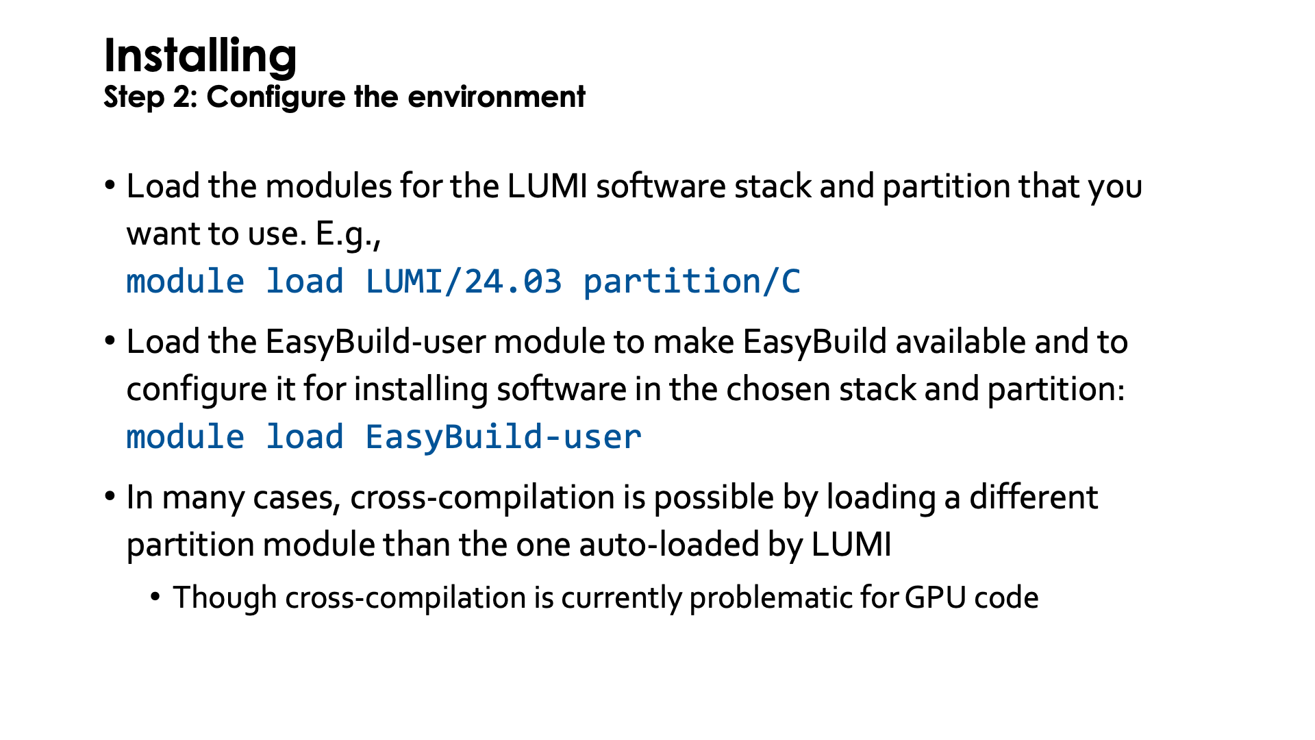 Installing: Configure the environment