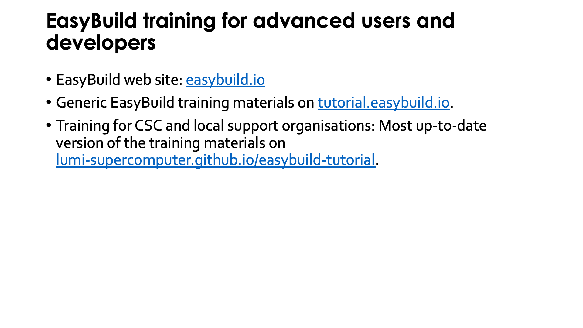 EasyBuild training