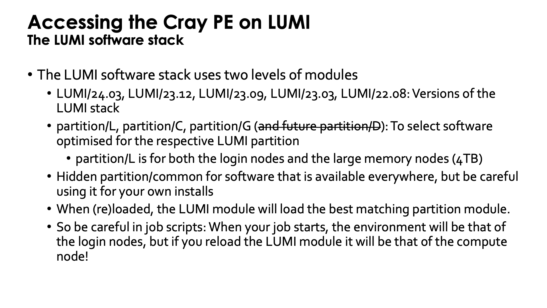 Accessing the Cray PE on LUMI slide 3