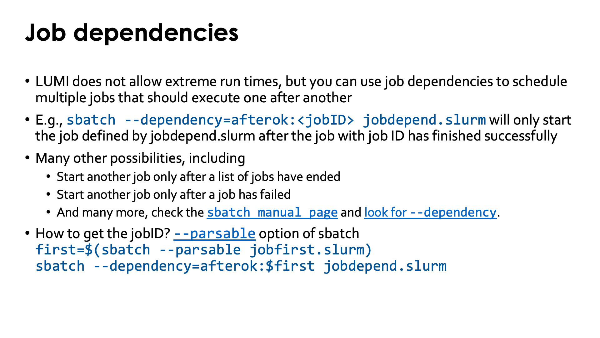 Slide Job dependencies