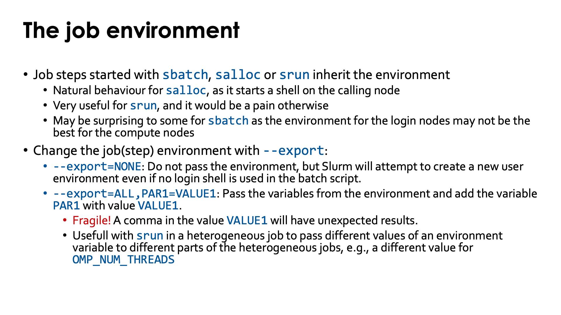 Slide Job environment