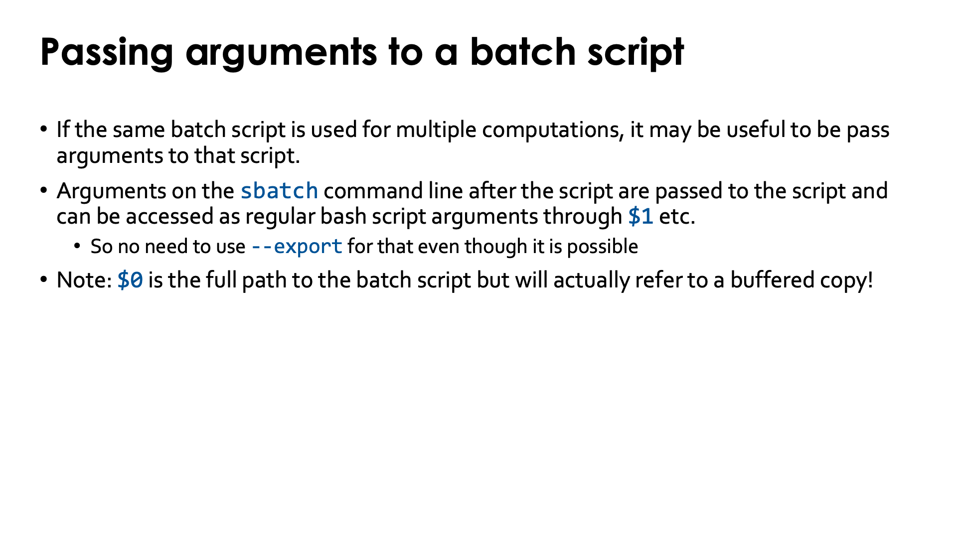 Slide Passing arguments