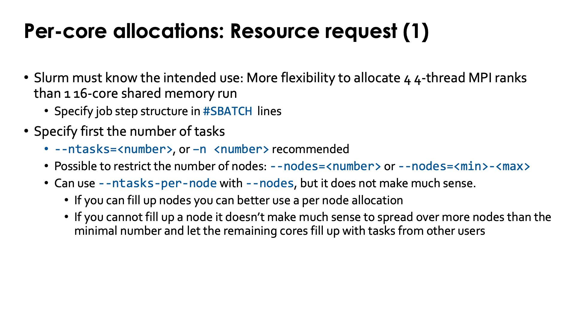 Slide Per core allocations: Resource request (1)