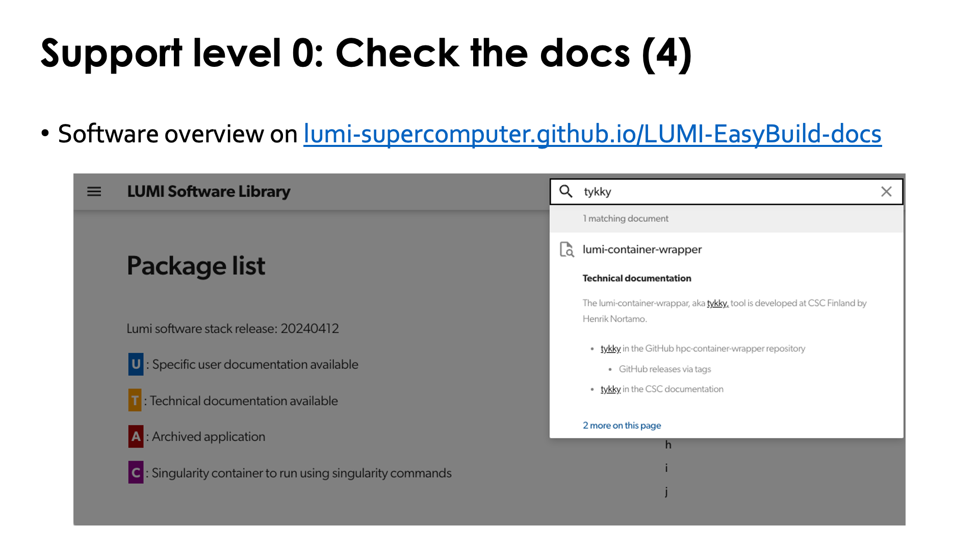 L0 support: Check the docs! (4)