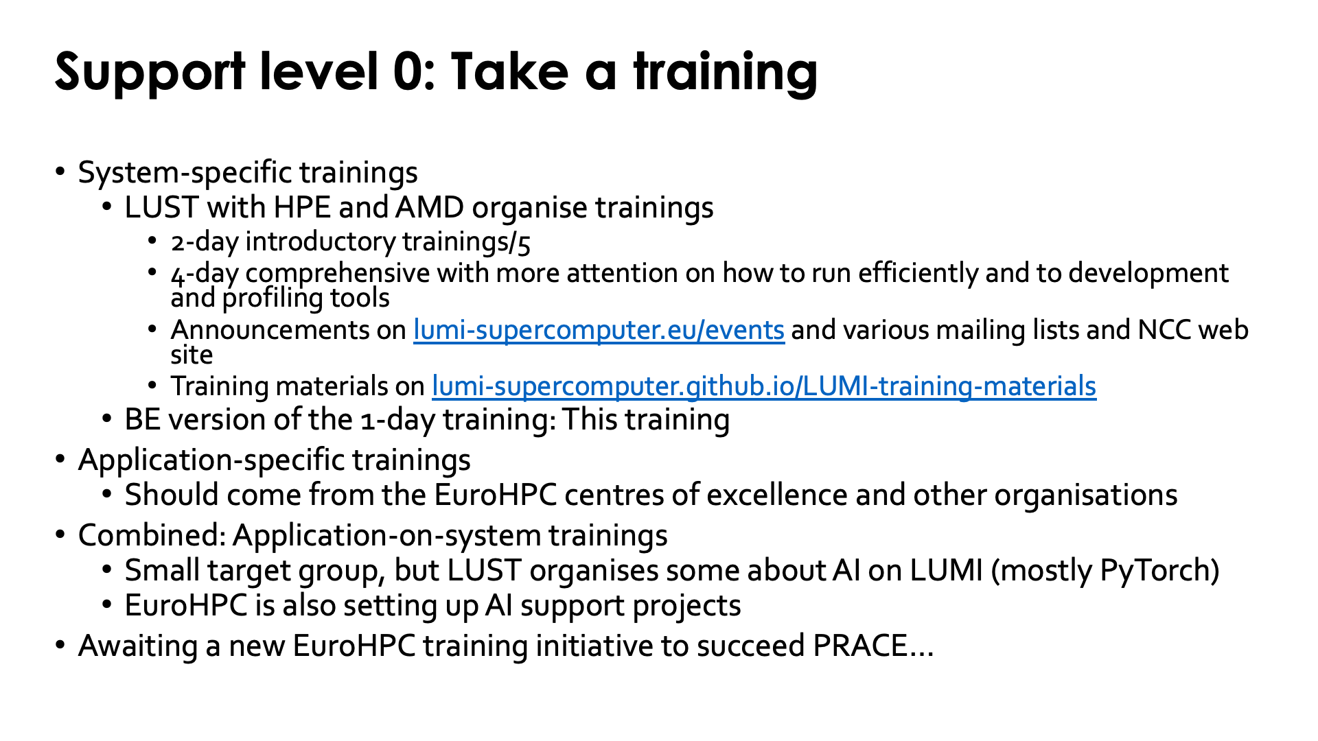 L0 support: Take a training!