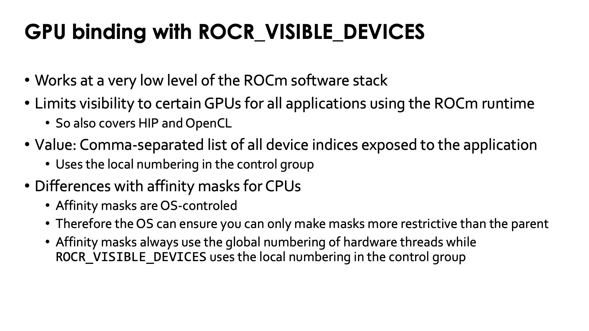 Slide GPU binding with ROCR_VISIBLE_DEVICES