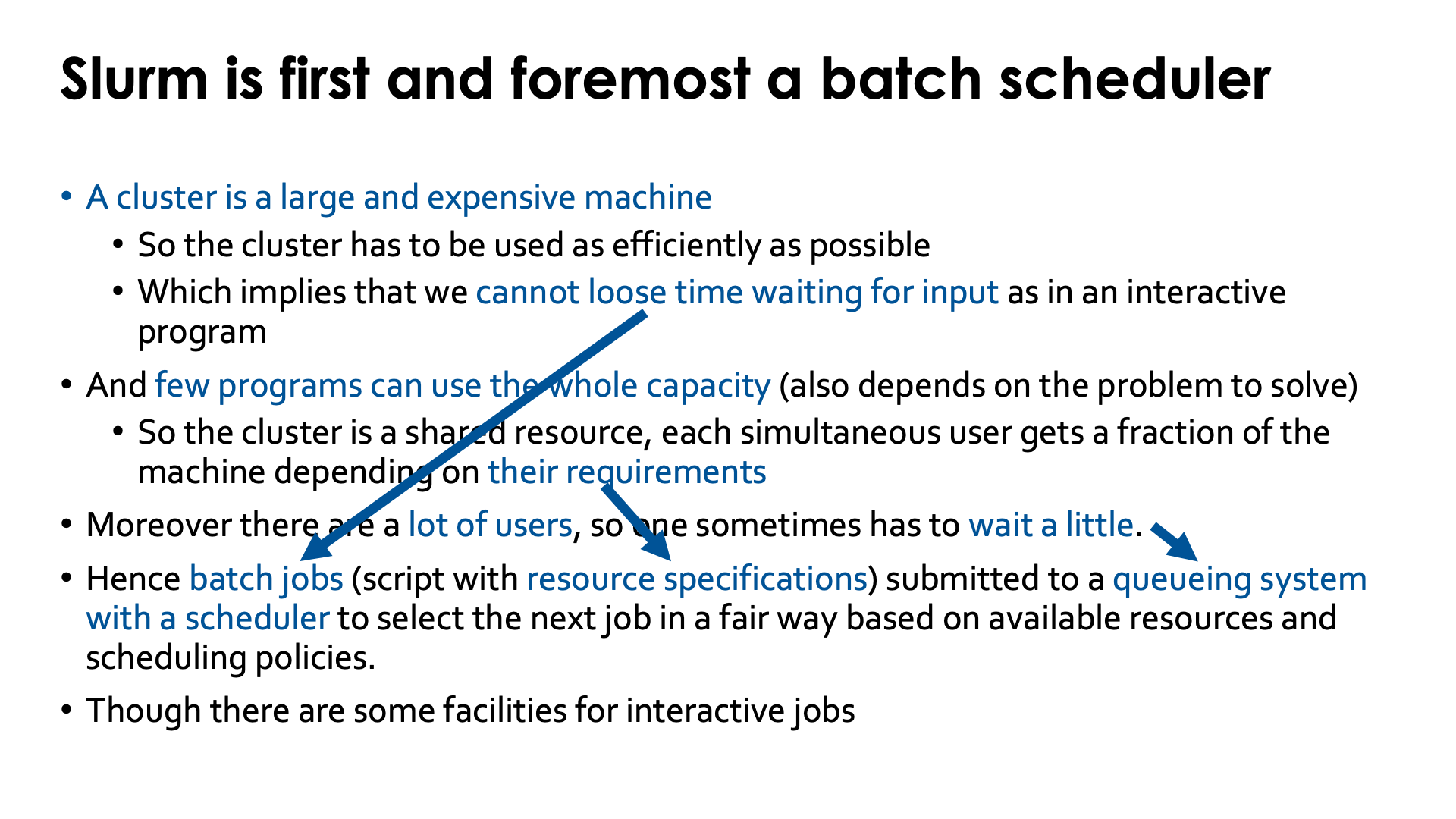 Slide Slurm is first and foremost a batch scheduler