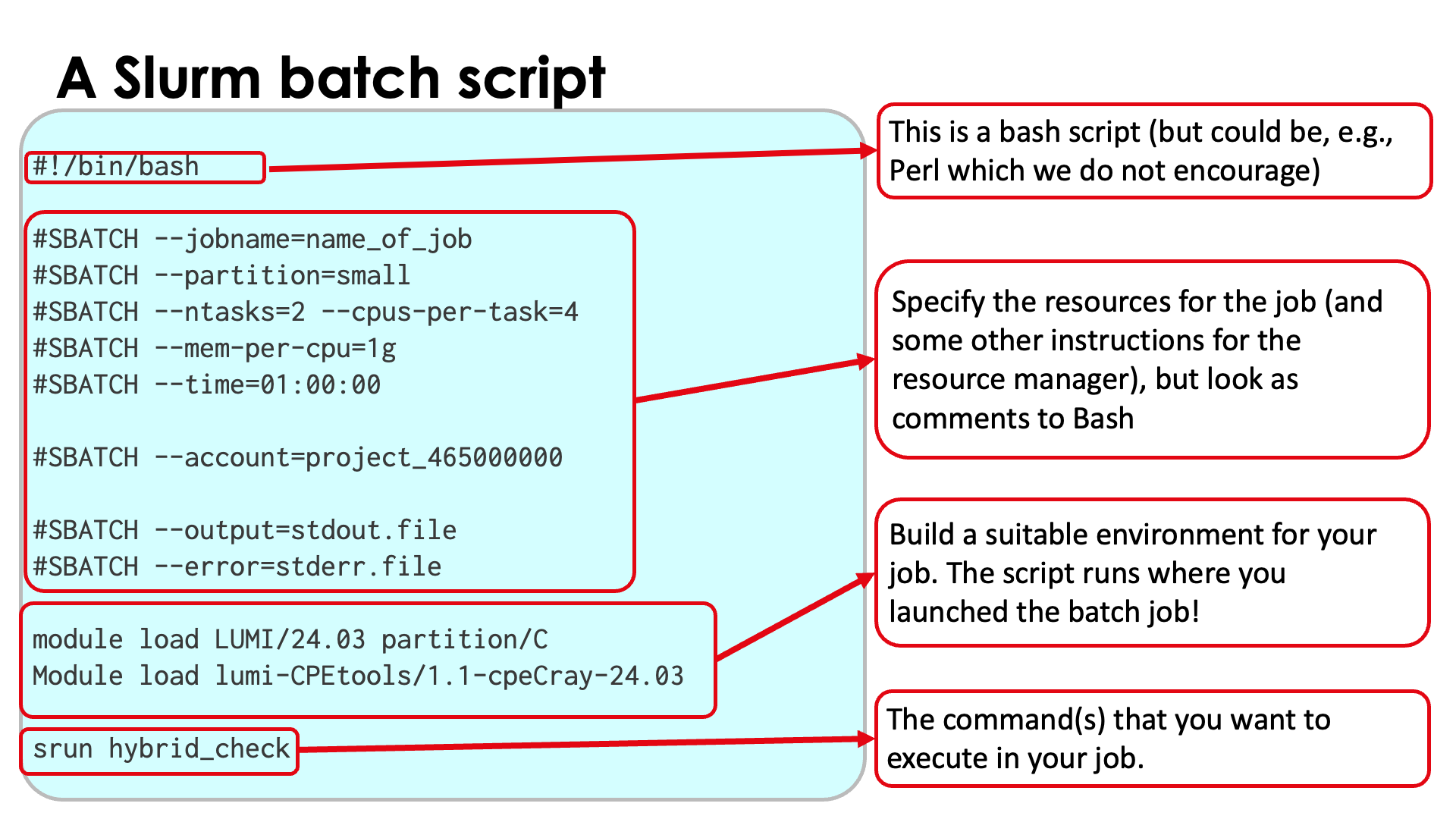 Slide A Slurm batch script