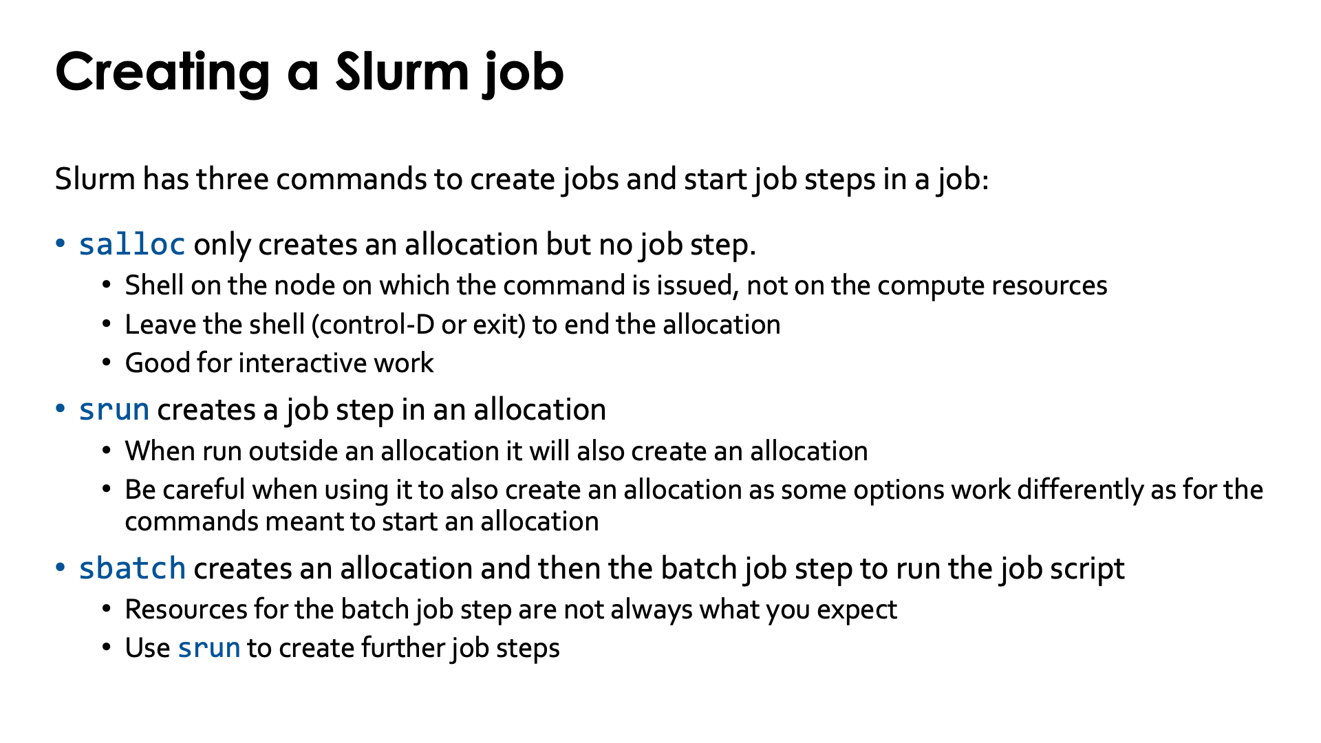 Slide Creating a Slurm job