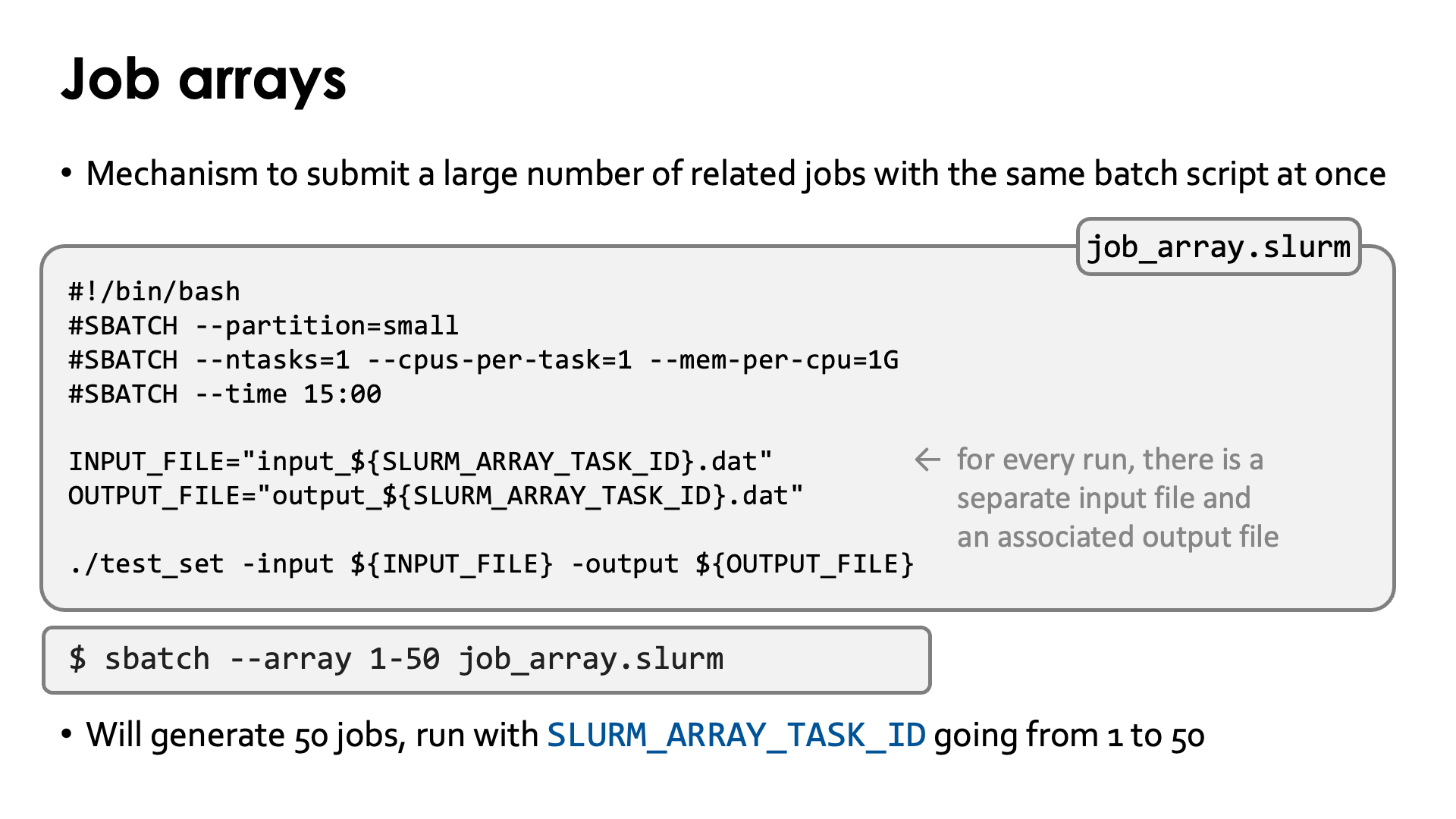 Slide Job arrays