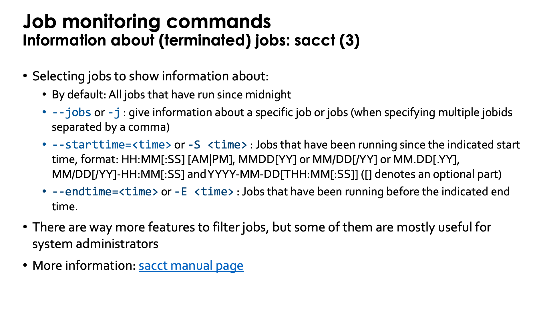 Slide Job information with sacct 3