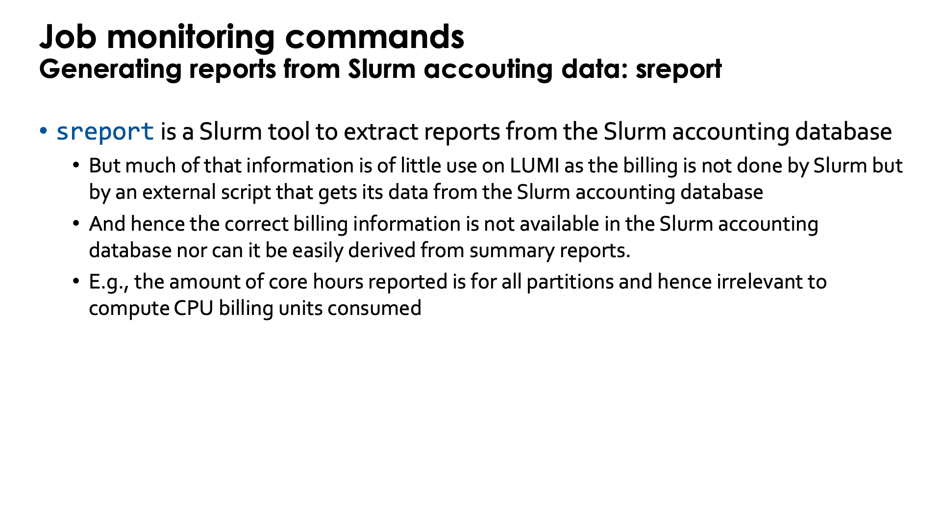 Slide Job information from sreport