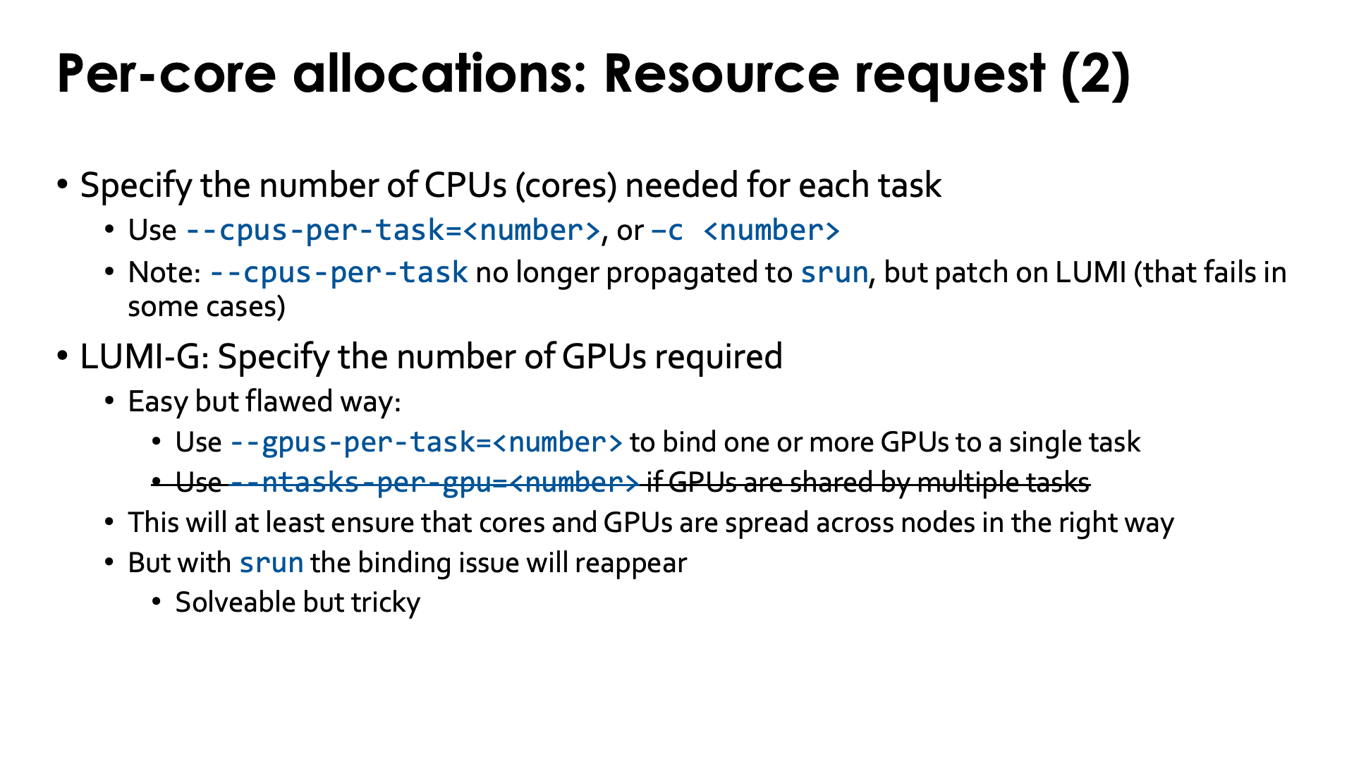 Slide Per core allocations: Resource request (2)