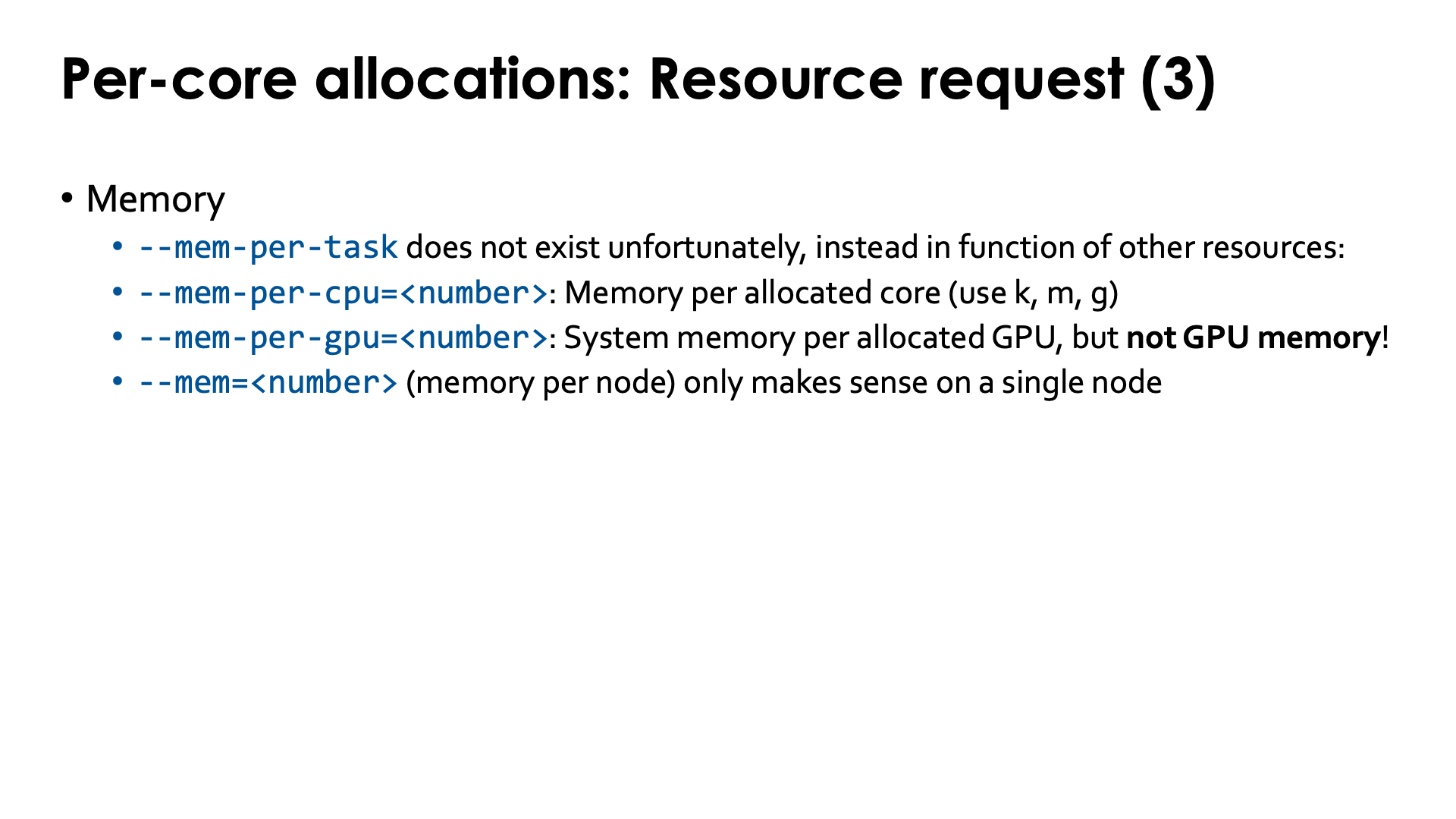 Slide Per core allocations: Resource request (3)