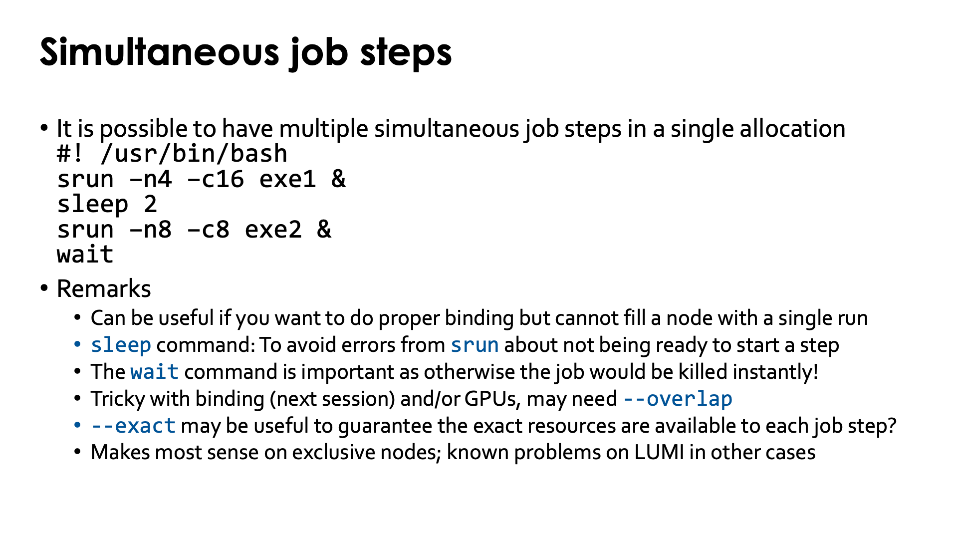 Slide Simultaneous job steps