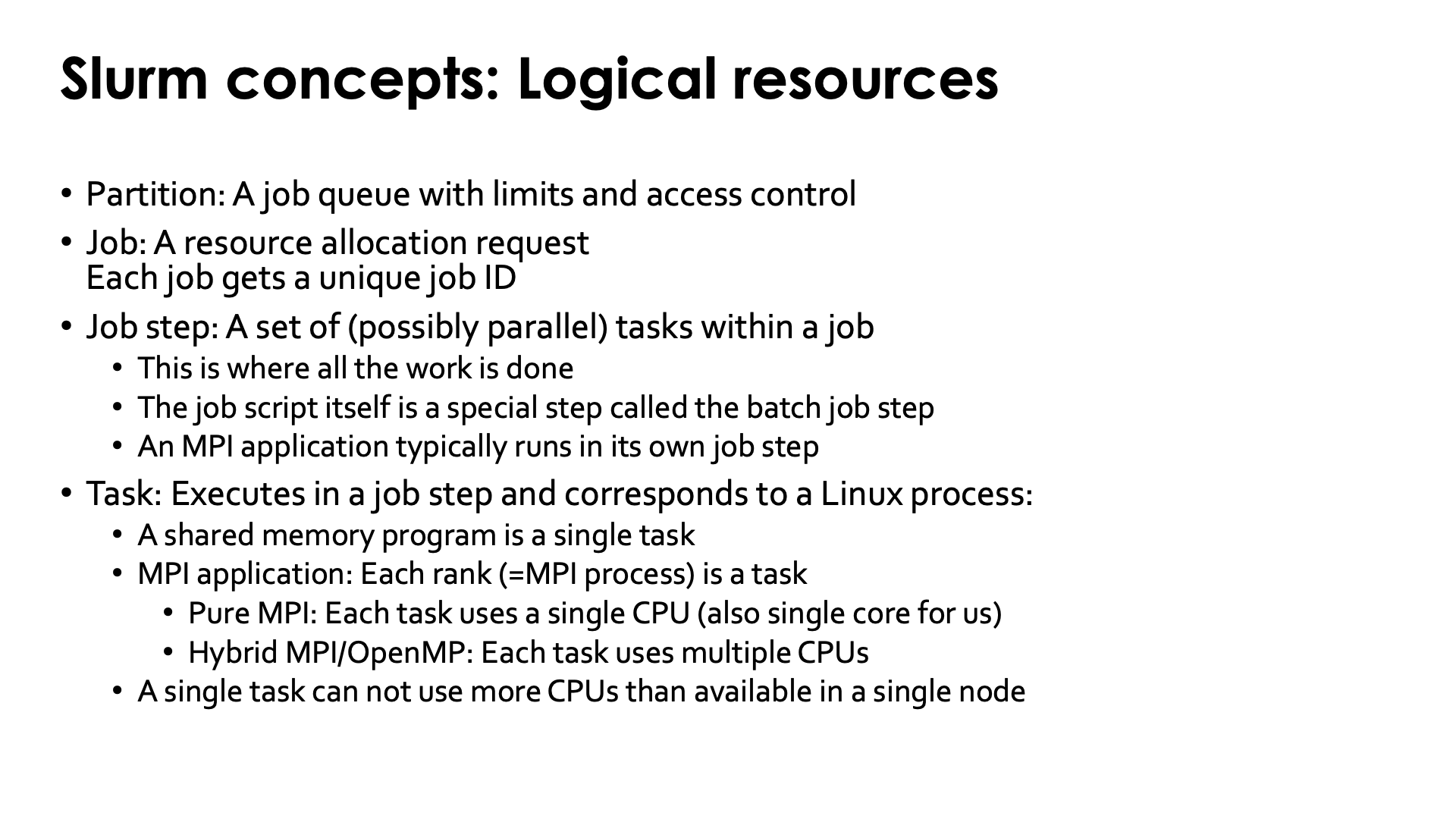 Slide Slurm concepts 2