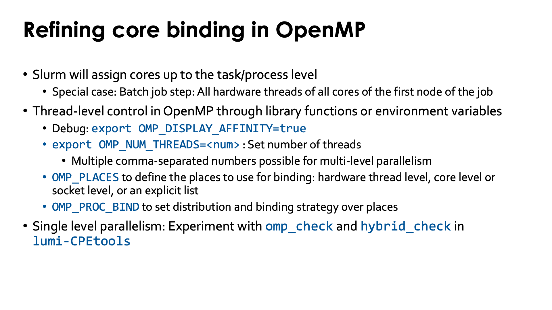 Slide Refining core binding in OpenMP