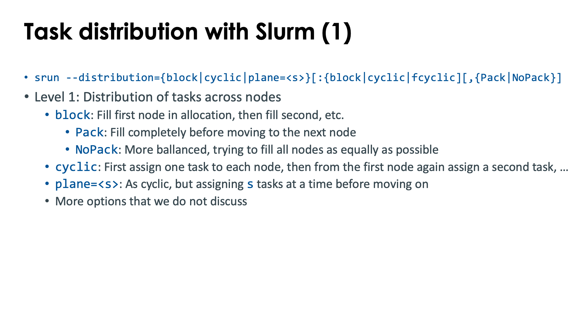 Slide Task distribution with Slurm