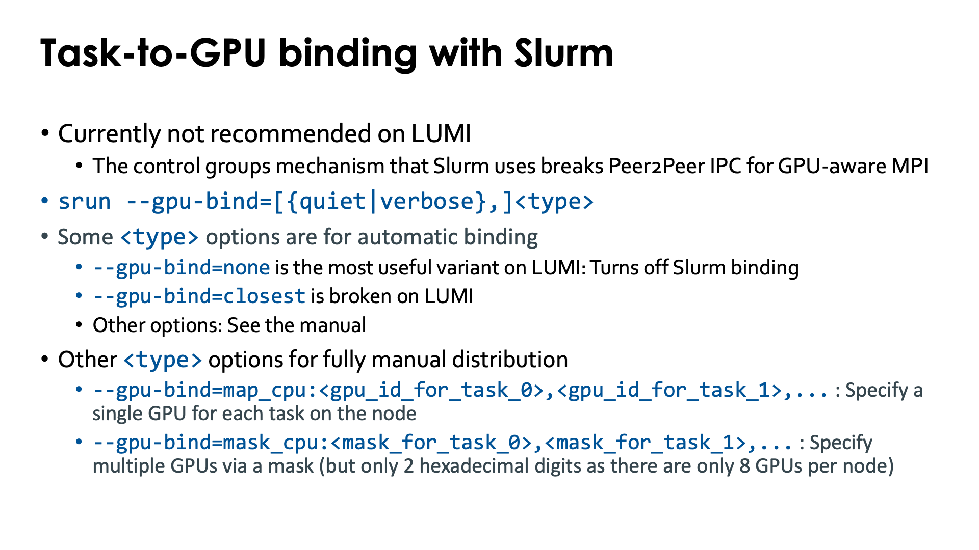 Slide Task-to-GPU binding with Slurm