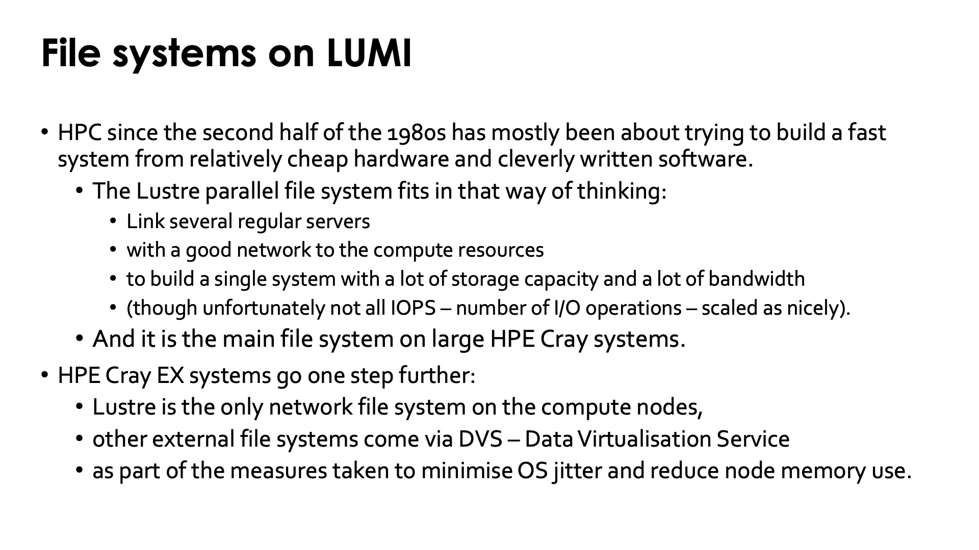 File systems on LUMI