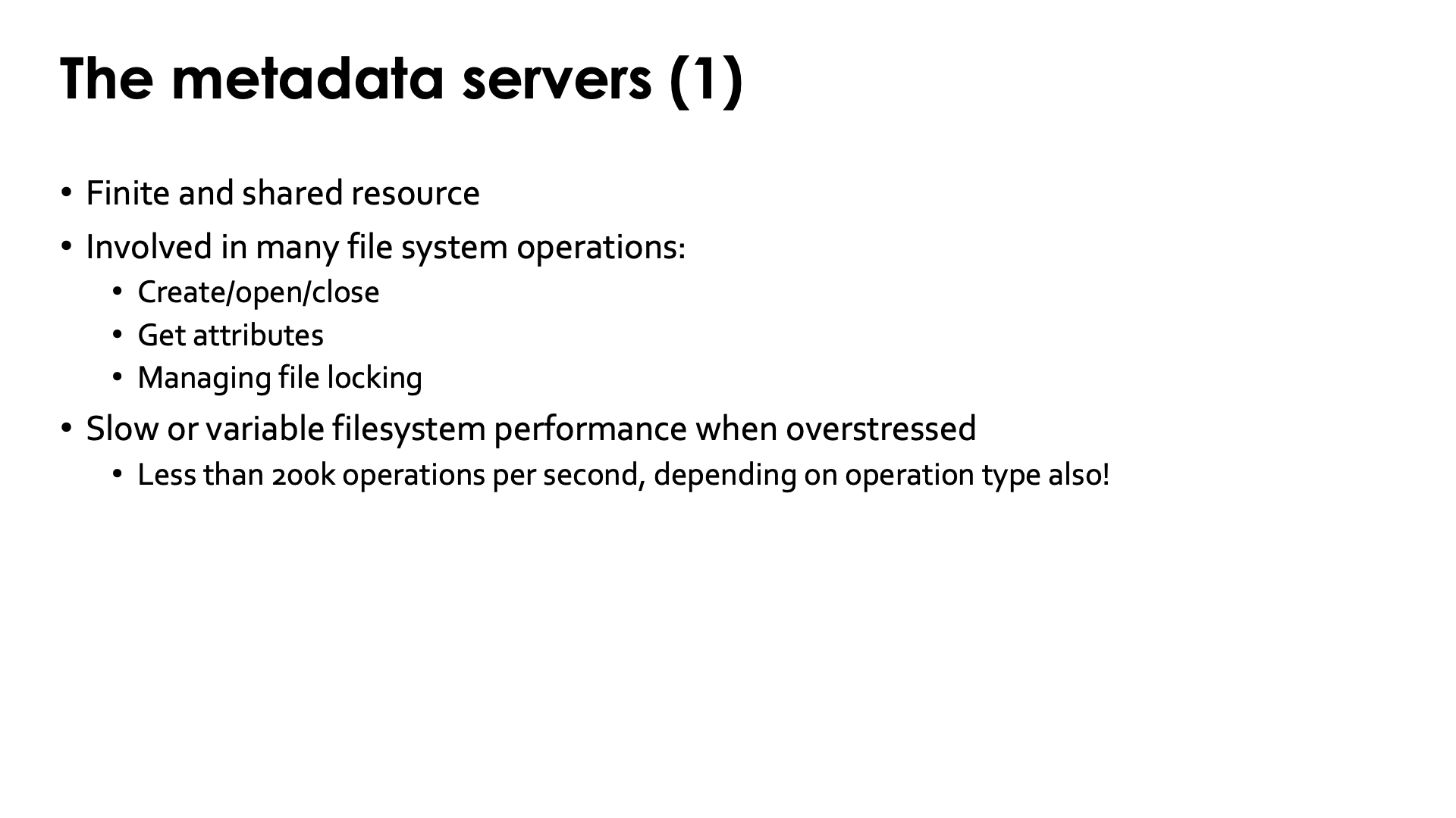 The metadata servers (2)