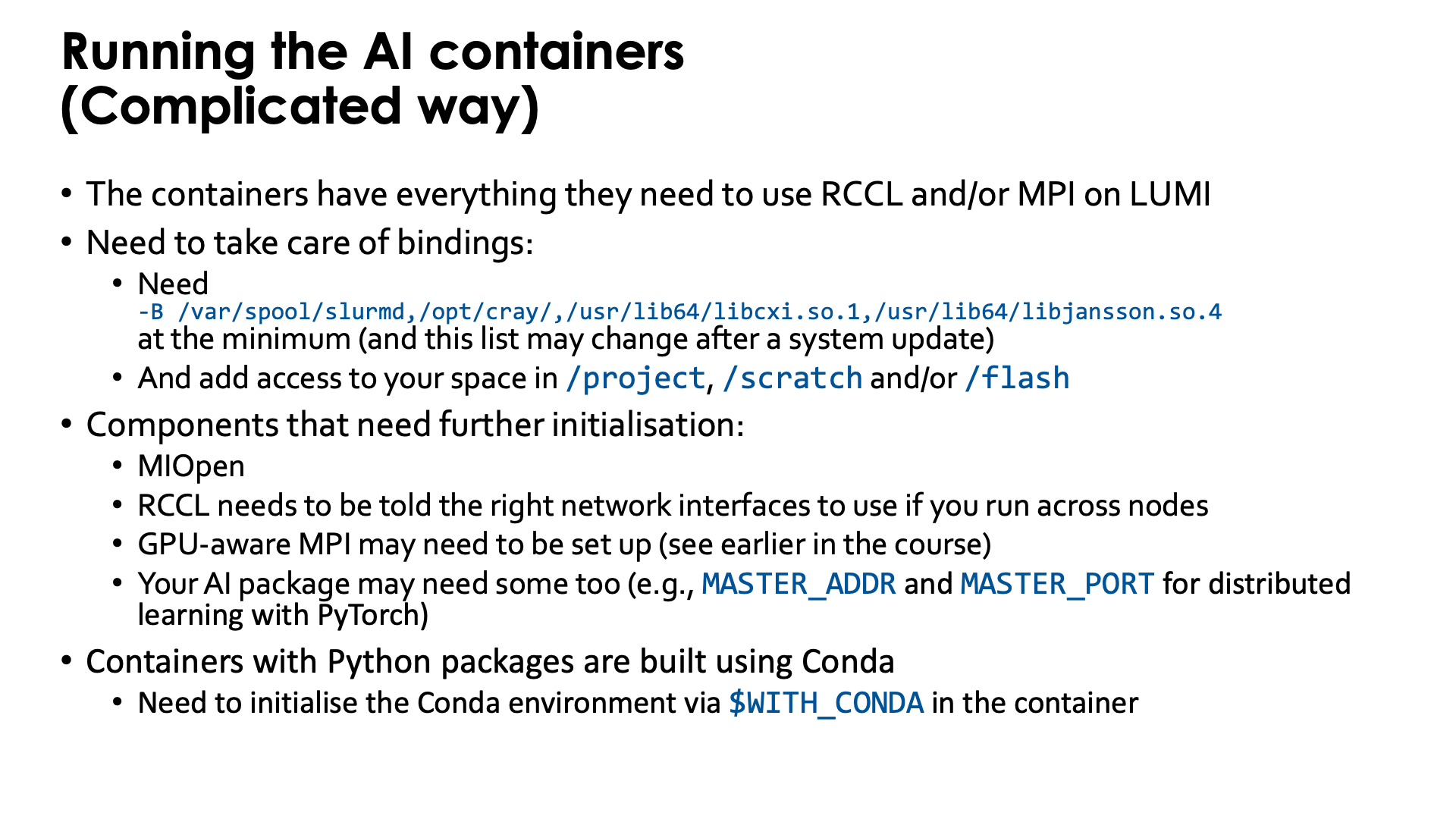 Running the AI containers without EasyBuild-generated module