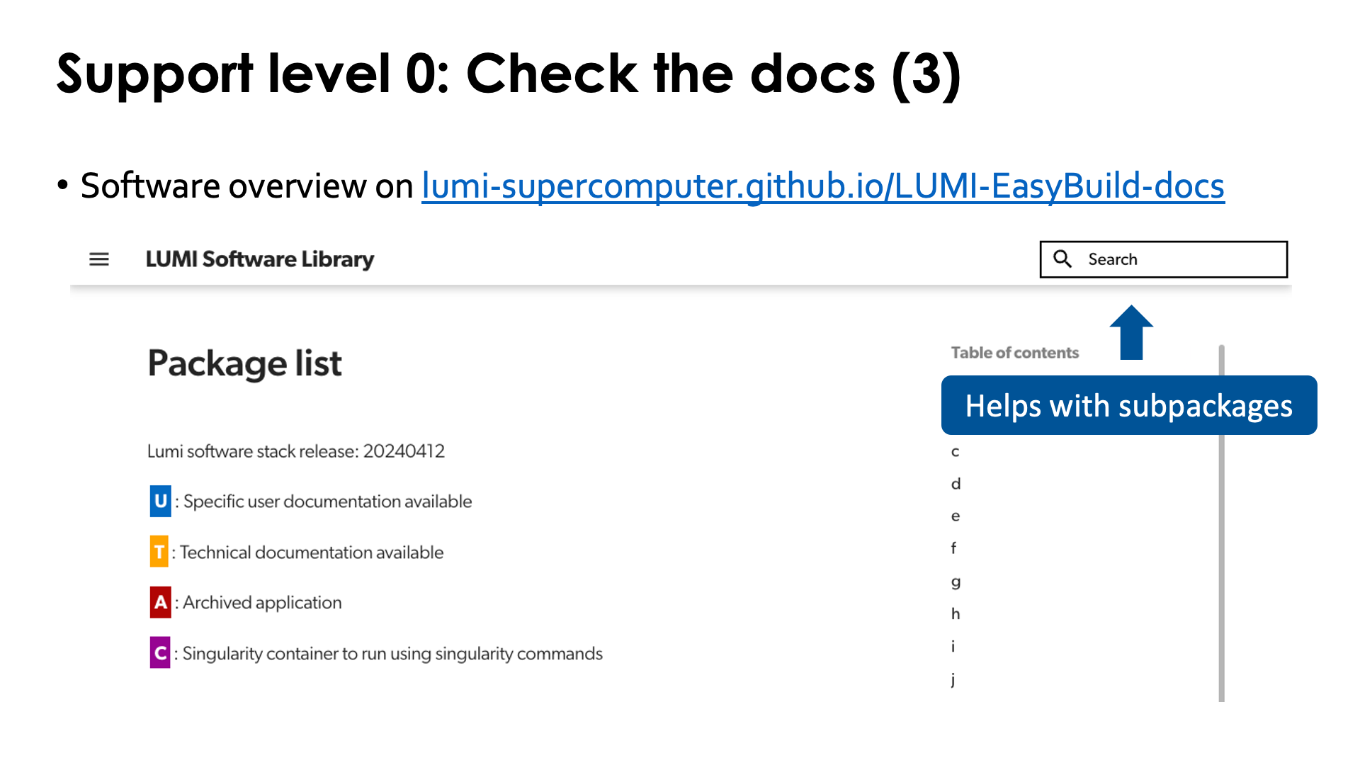 L0 support: Check the docs! (3)