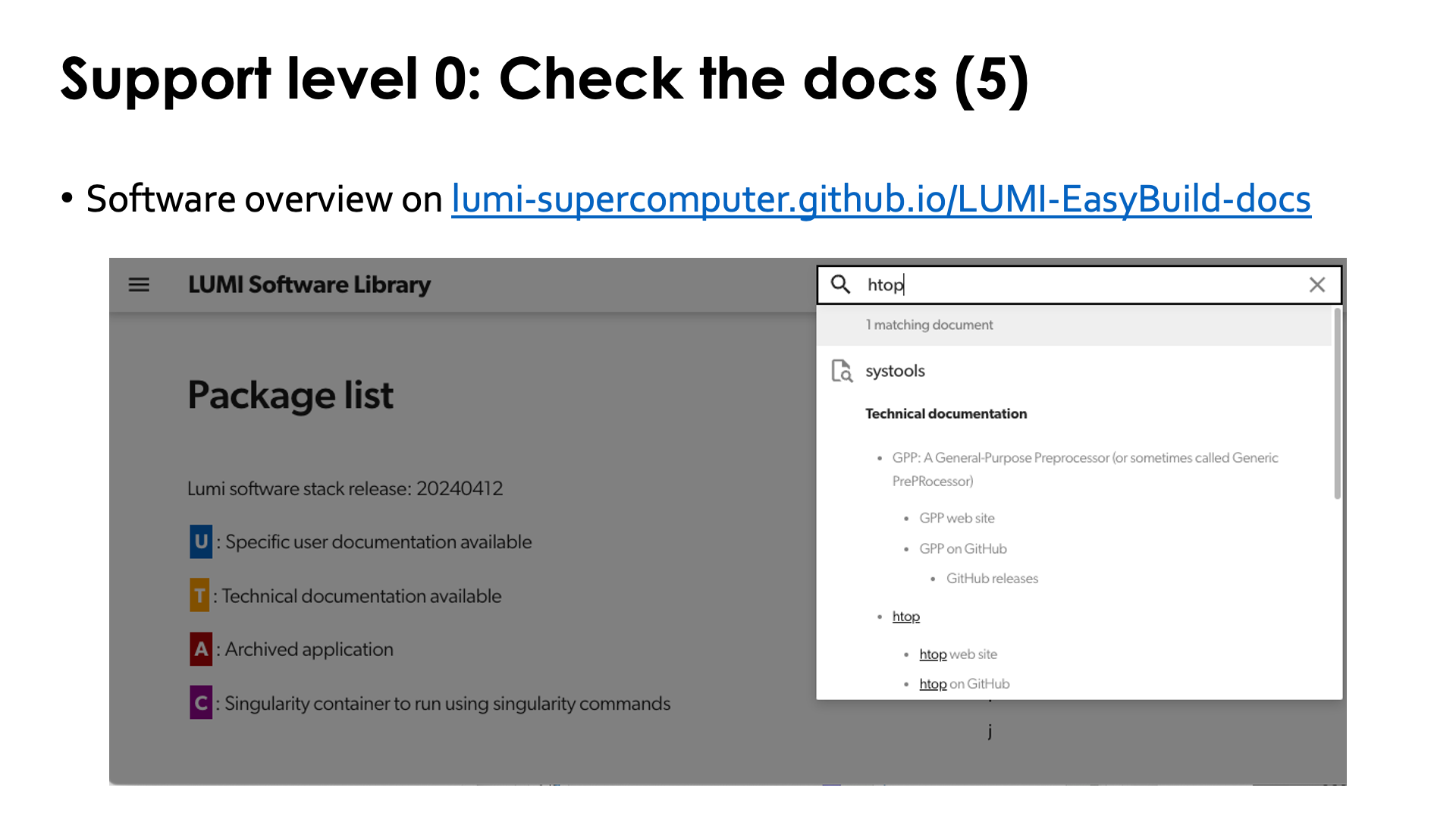 L0 support: Check the docs! (5)