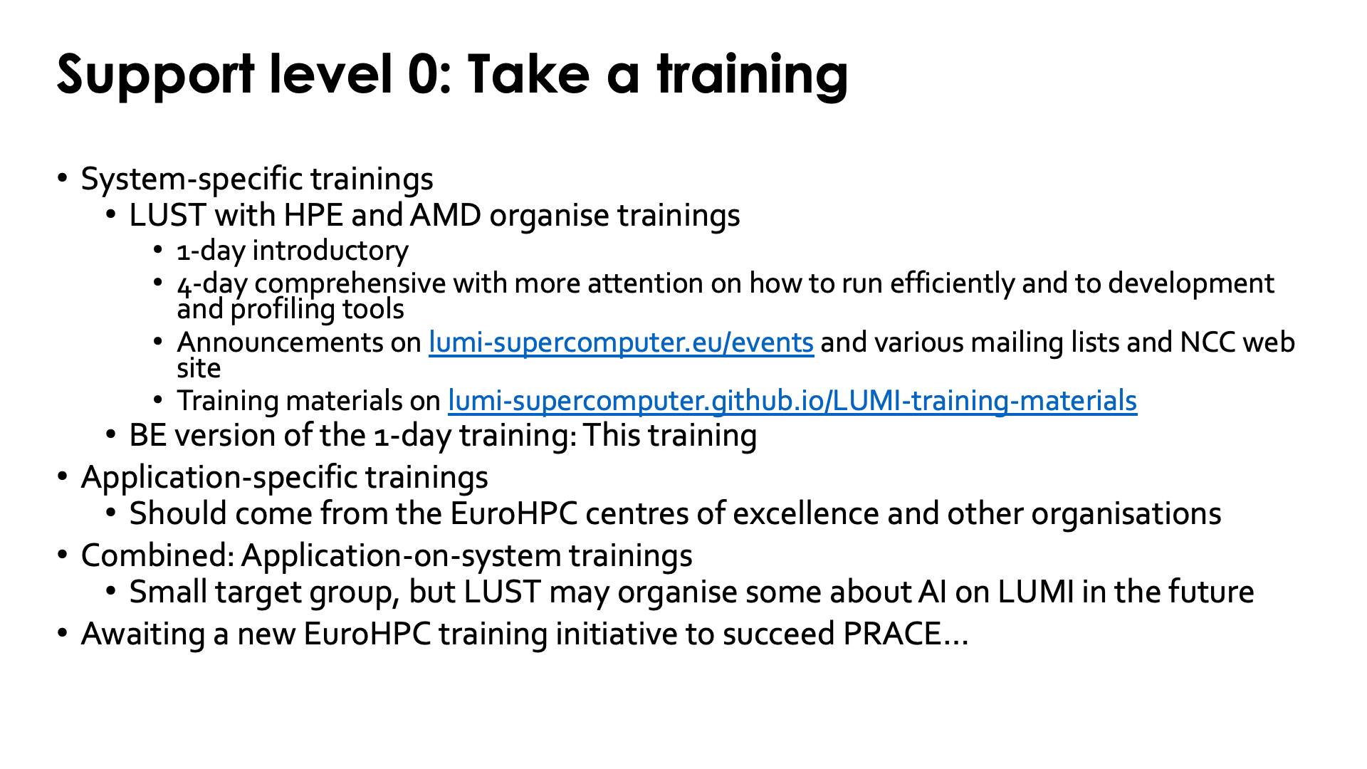 L0 support: Take a training!