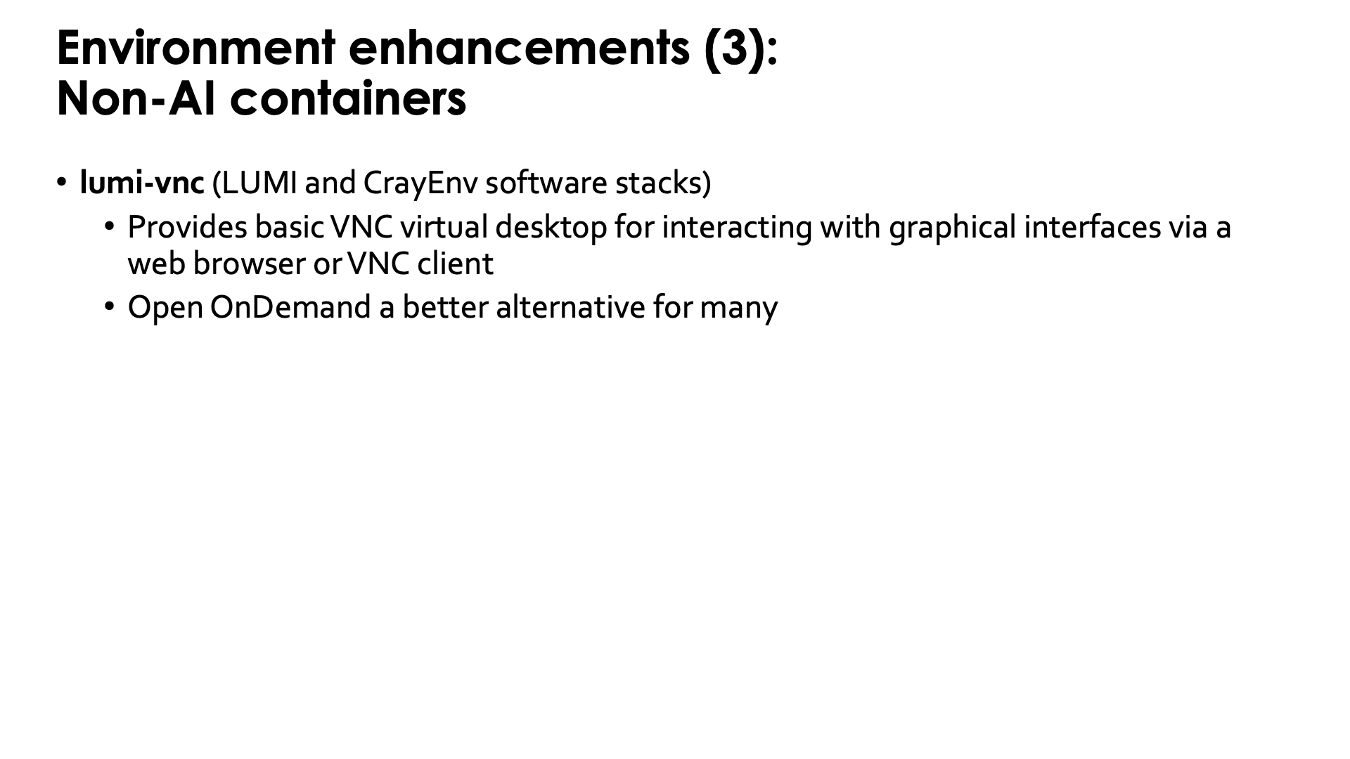 Environment enhancements (3)