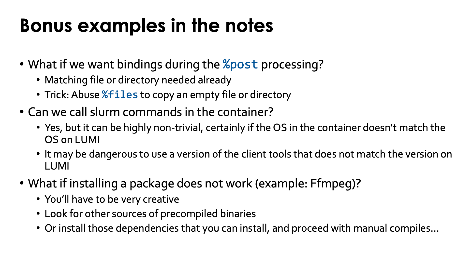 Unprivileged PRoot builds: Bonus examples