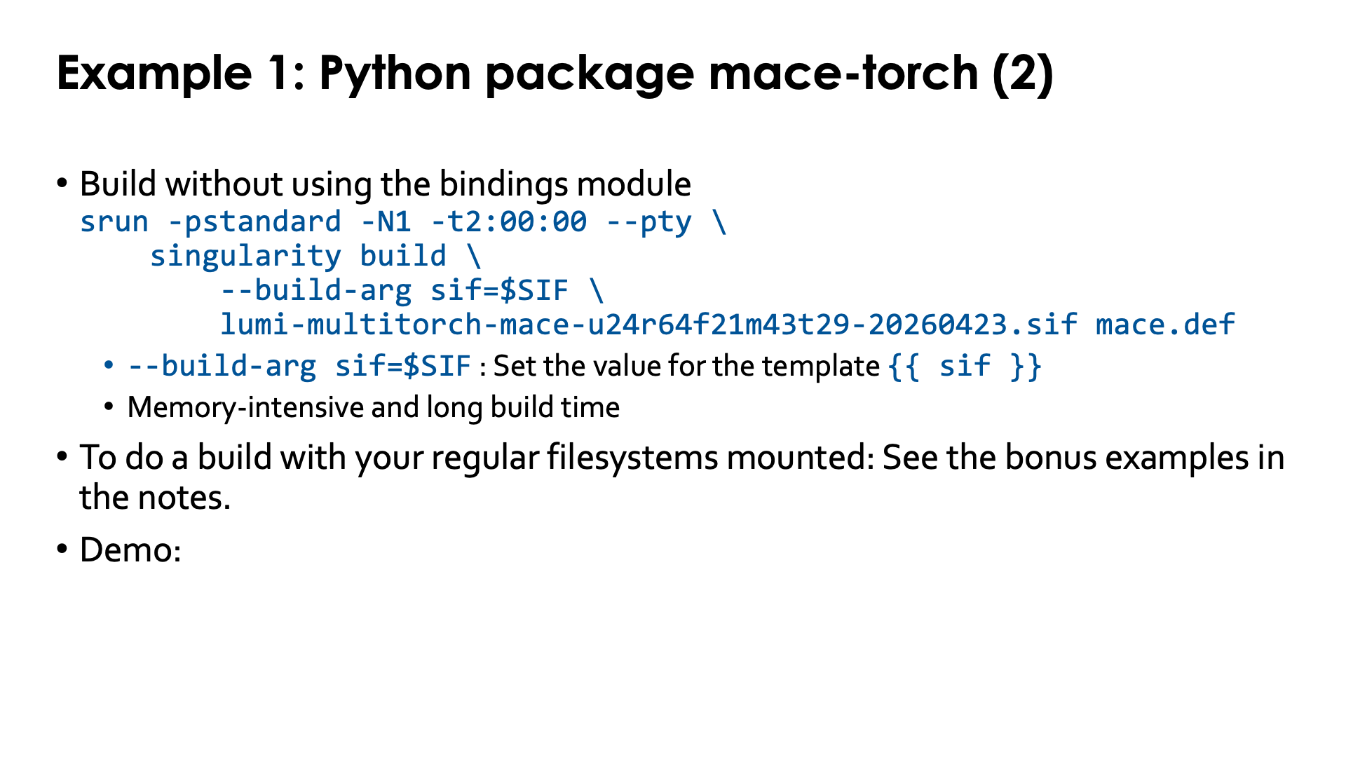 Example 1: Python package mace-torch (2)