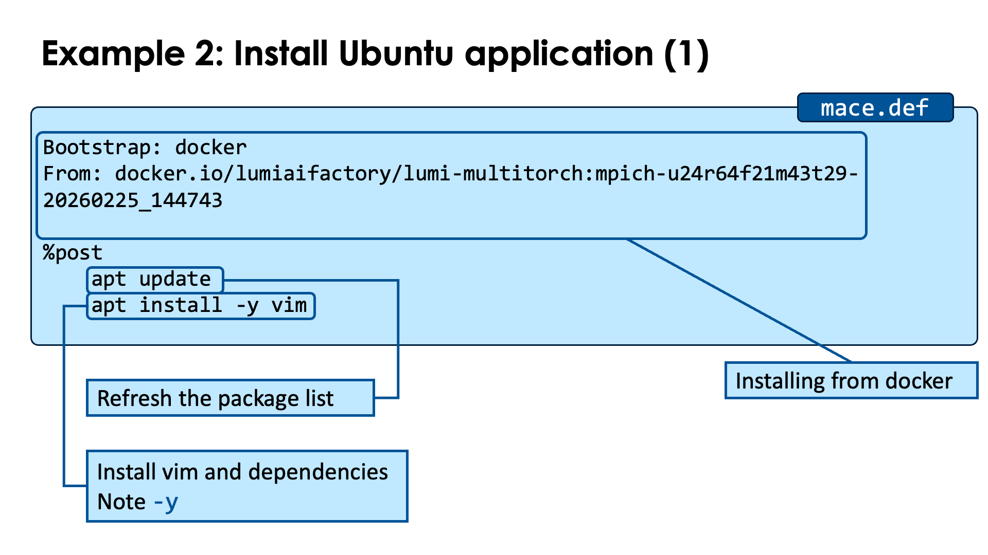 Example 2: Install Ubuntu application (1)
