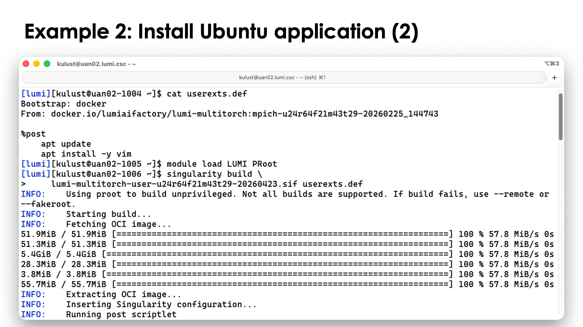 Example 2: Install Ubuntu application (2)