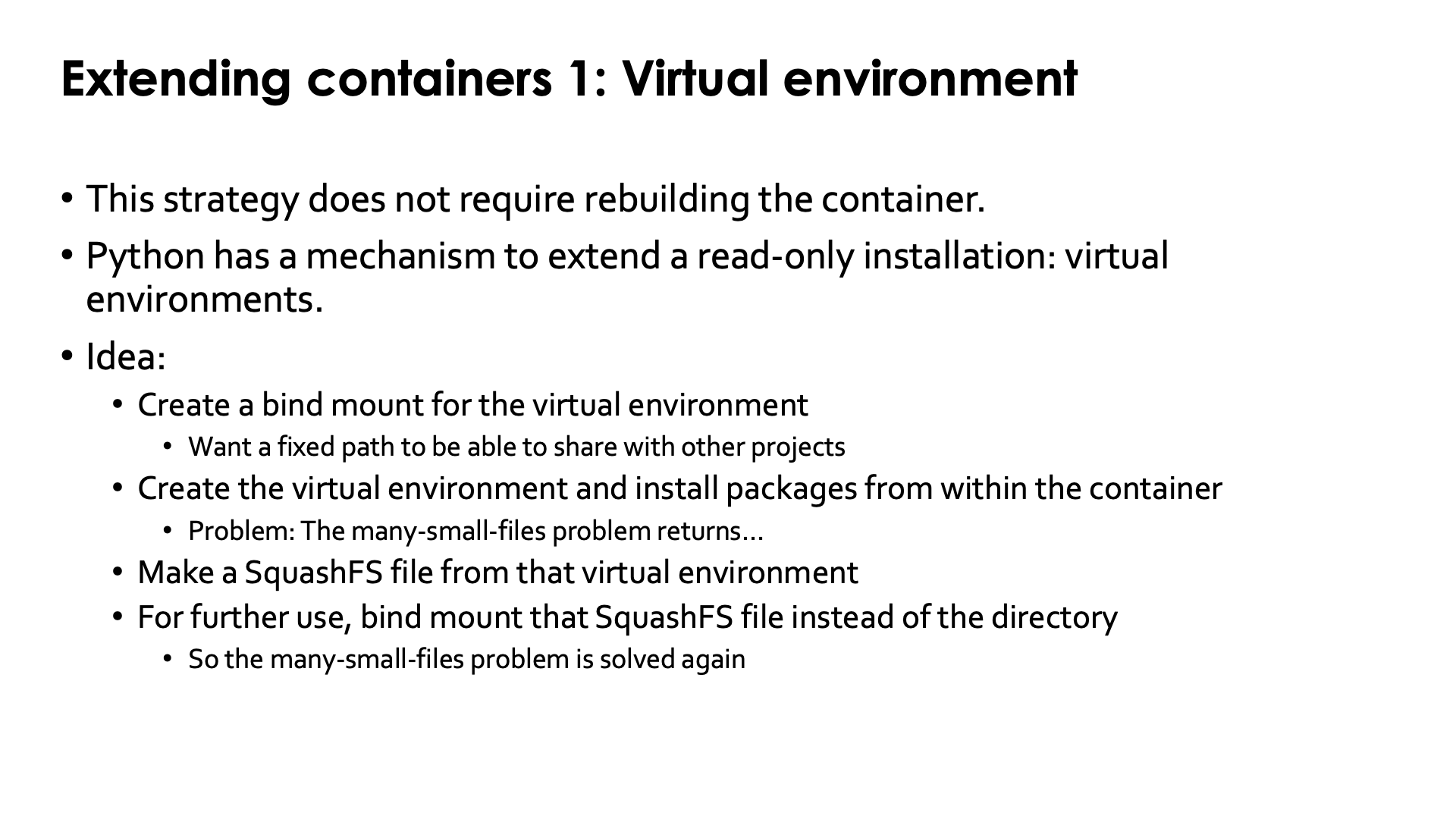 Extend Python containers with a virtual environment