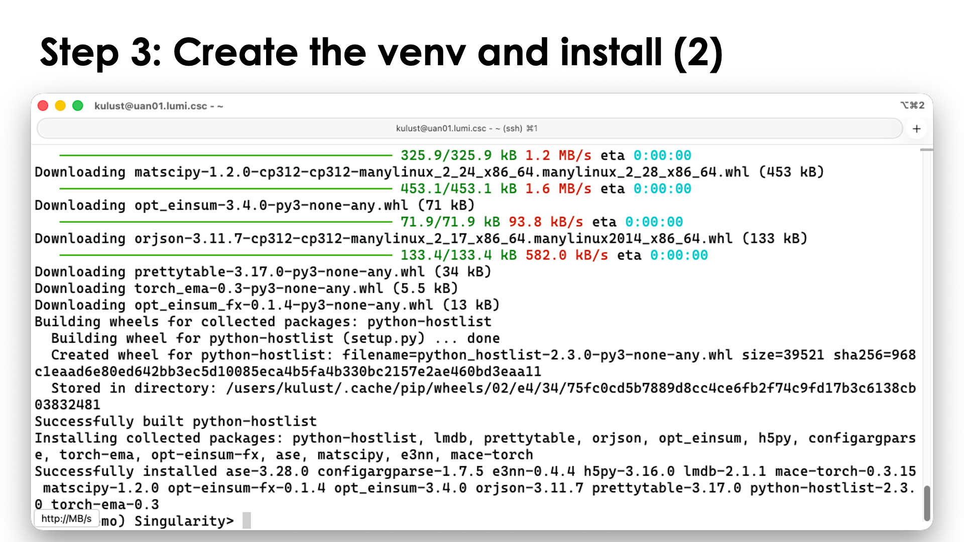 Step 3: Create the virtual directory and install the packages (2)