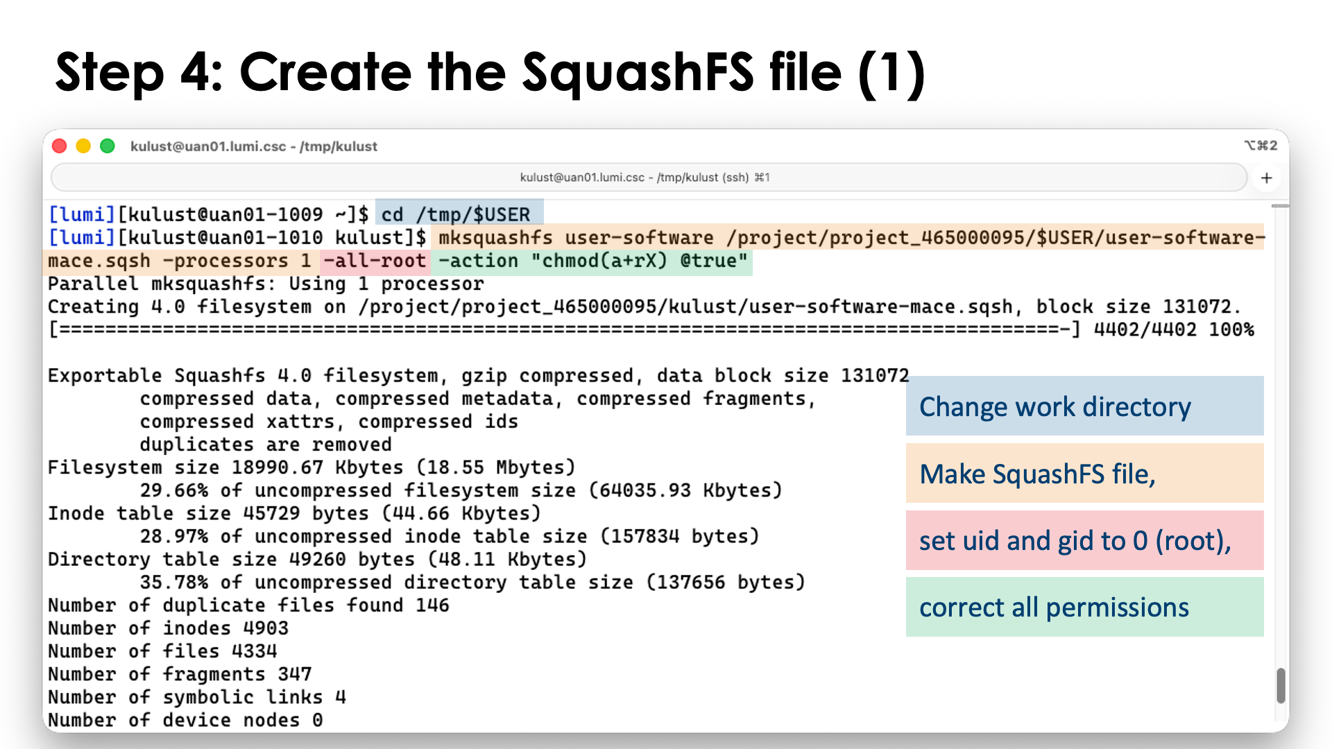 Step 4: Creating the SquashFS file (1)