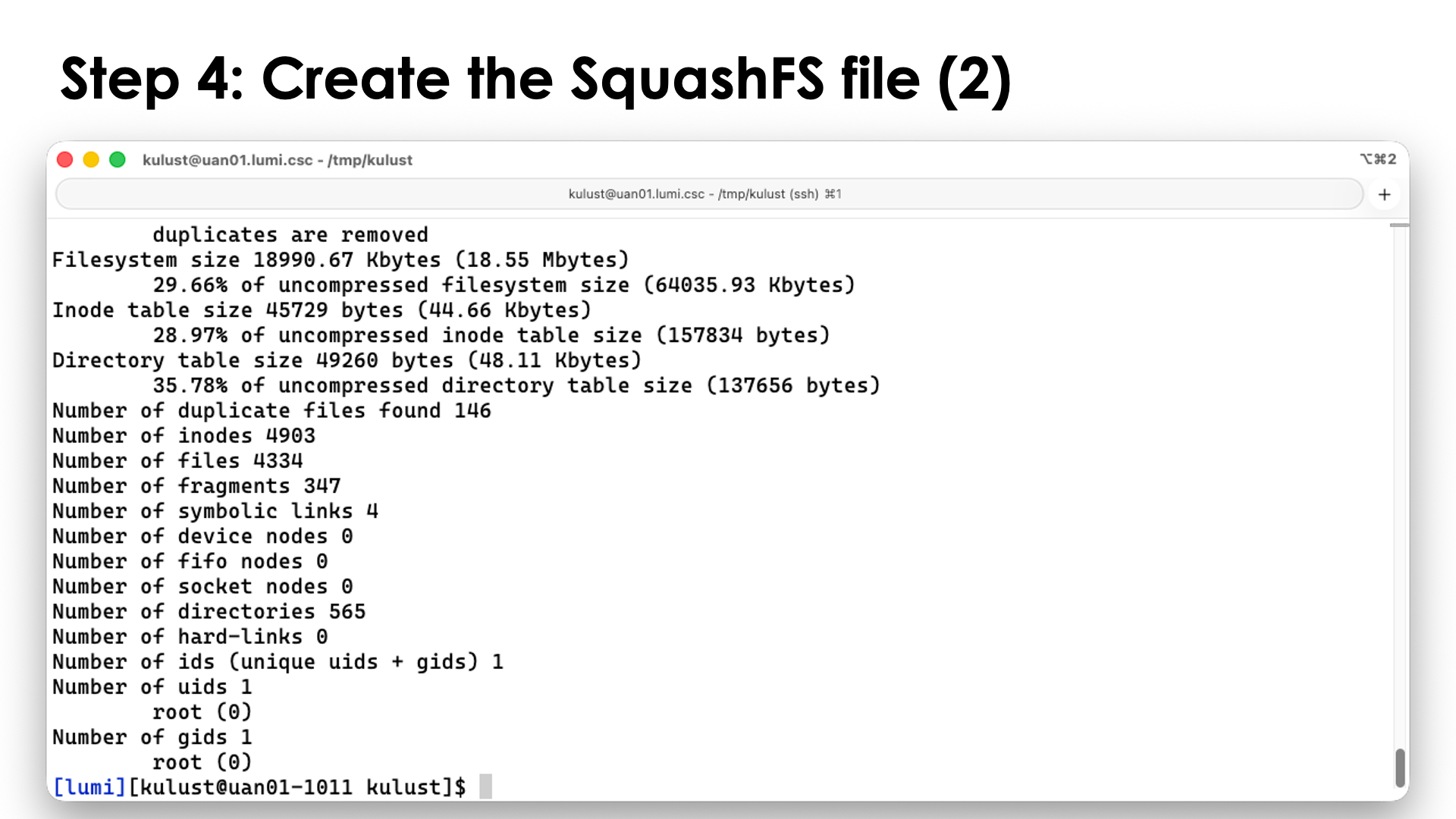 Step 4: Creating the SquashFS file (2)