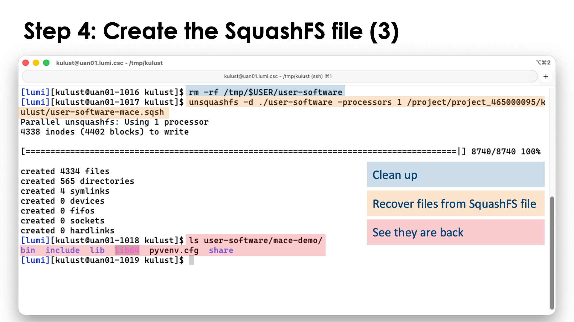 Step 4: Creating the SquashFS file (3)