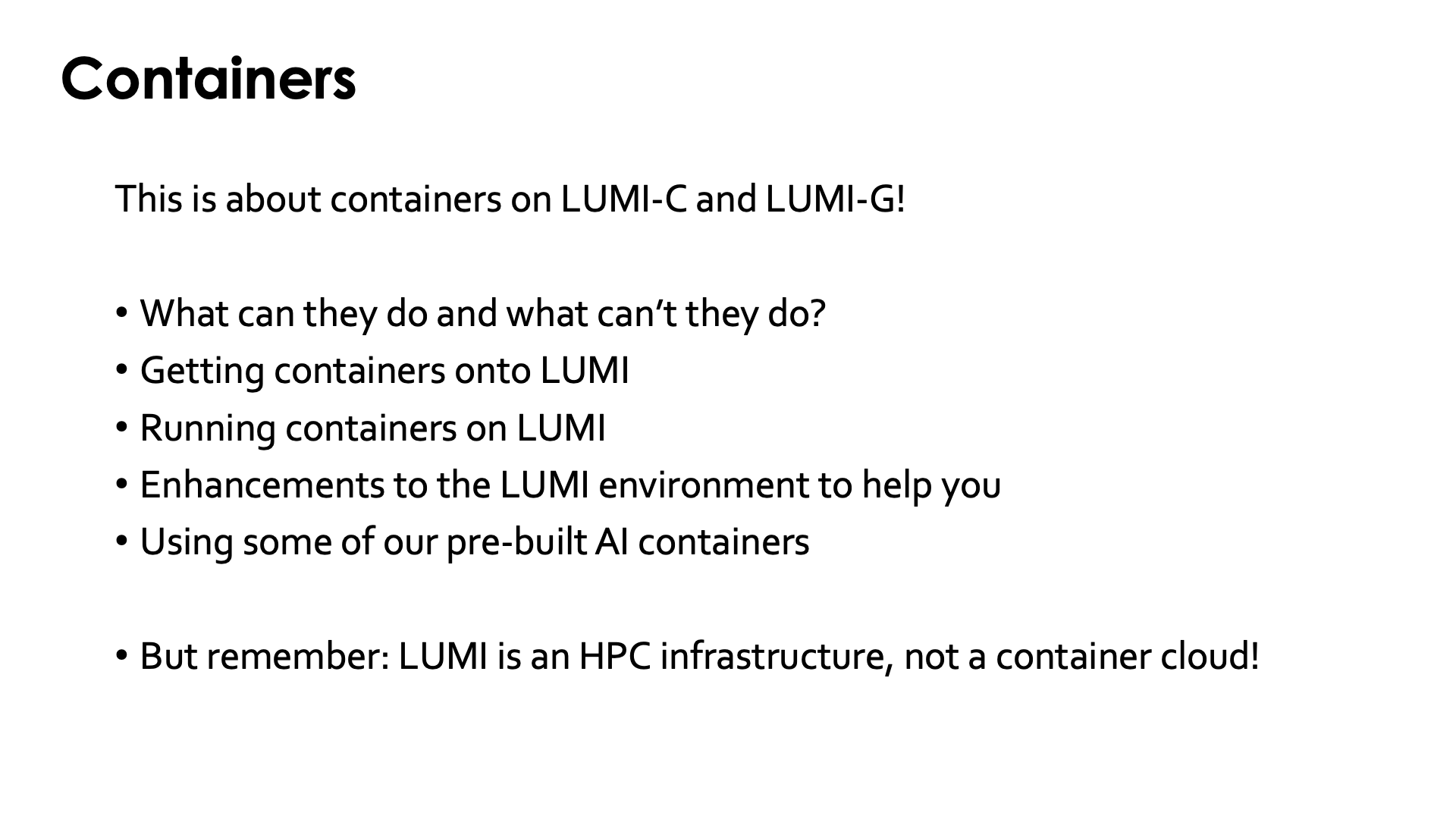 Containers on LUMI